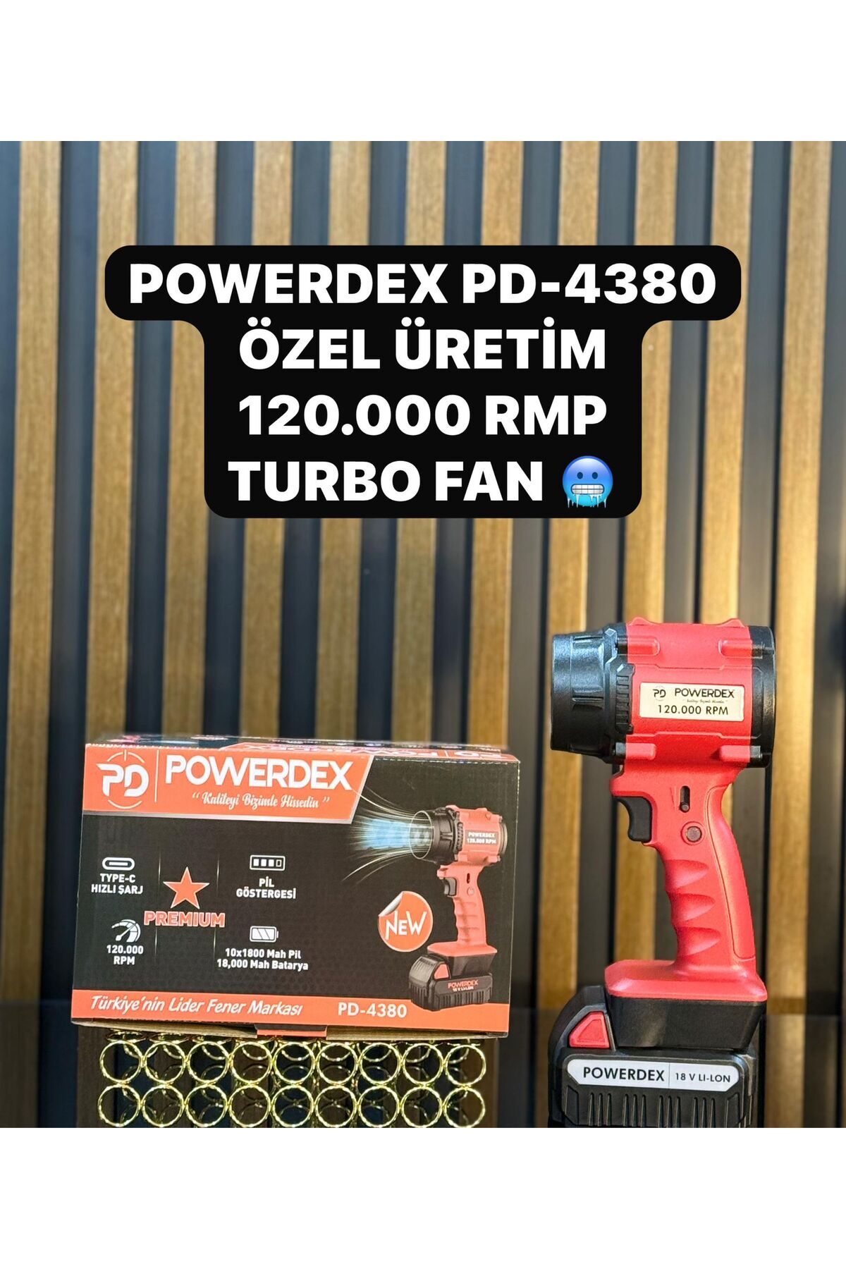 powerdex Pd-4380 Turbo Fan Premium 120000Rpm Akülü Hava Yaprak Toz