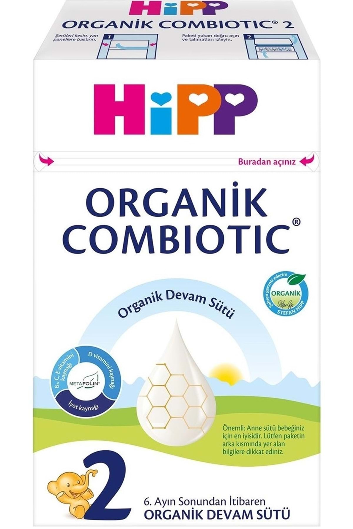 Hipp Organik Combiotic Devam Sütü 600GR No:2 (6-12 Ay) (4 Lü Set) fotoğrafı 2 (önizleme)
