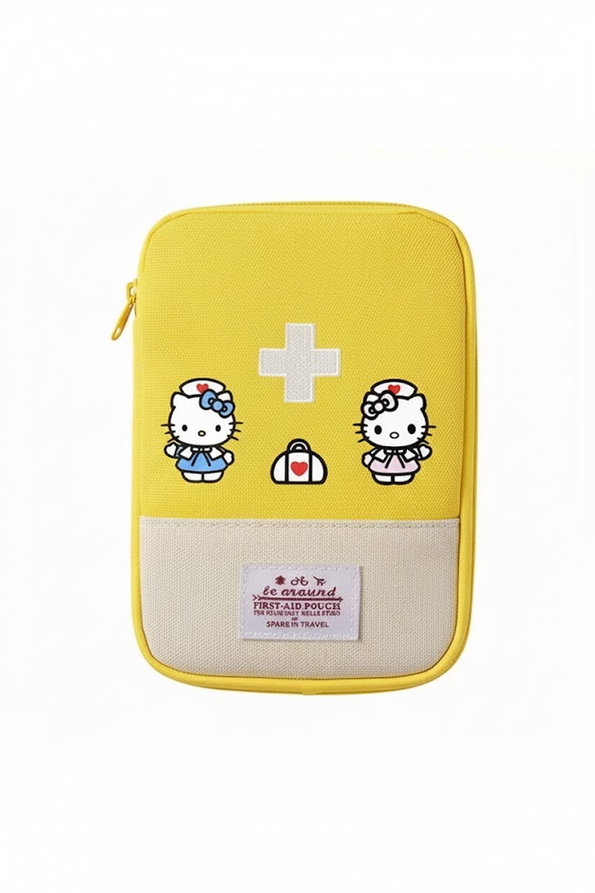 CEDAN Büyük Boy Pembe Sevimli Mini Taşınabilir Ilaç Çantası, Ilk Yardım Kiti, Acil Durum Kiti, ( sarı )
