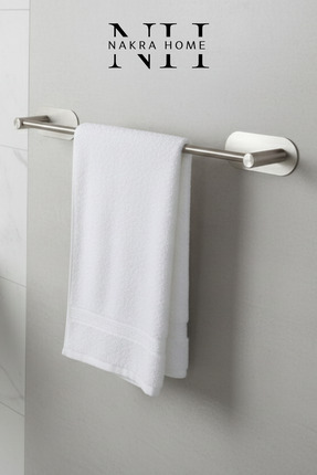 NAKRA HOME Paslanmaz Çelik Yapışkanlı Oval Havlu Askılığı | Delmeden Montaj S...