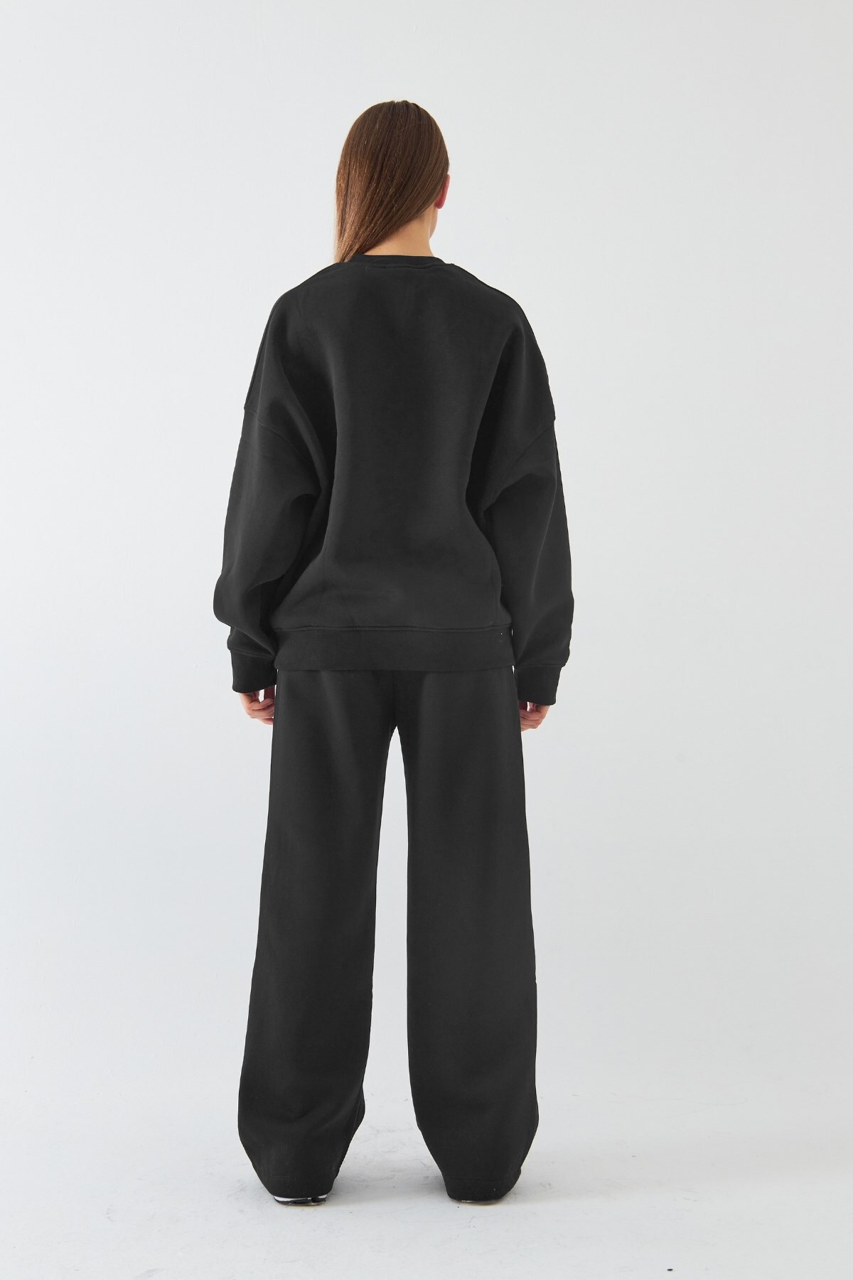 Unisex Oversize Eşofman Takımı Basic Füme – Bisiklet Yaka, Bol Paça, 3 İplik Şardonlu Polar — رنگارنگ PRA-13143858-547516 — تصویر 6 از 7