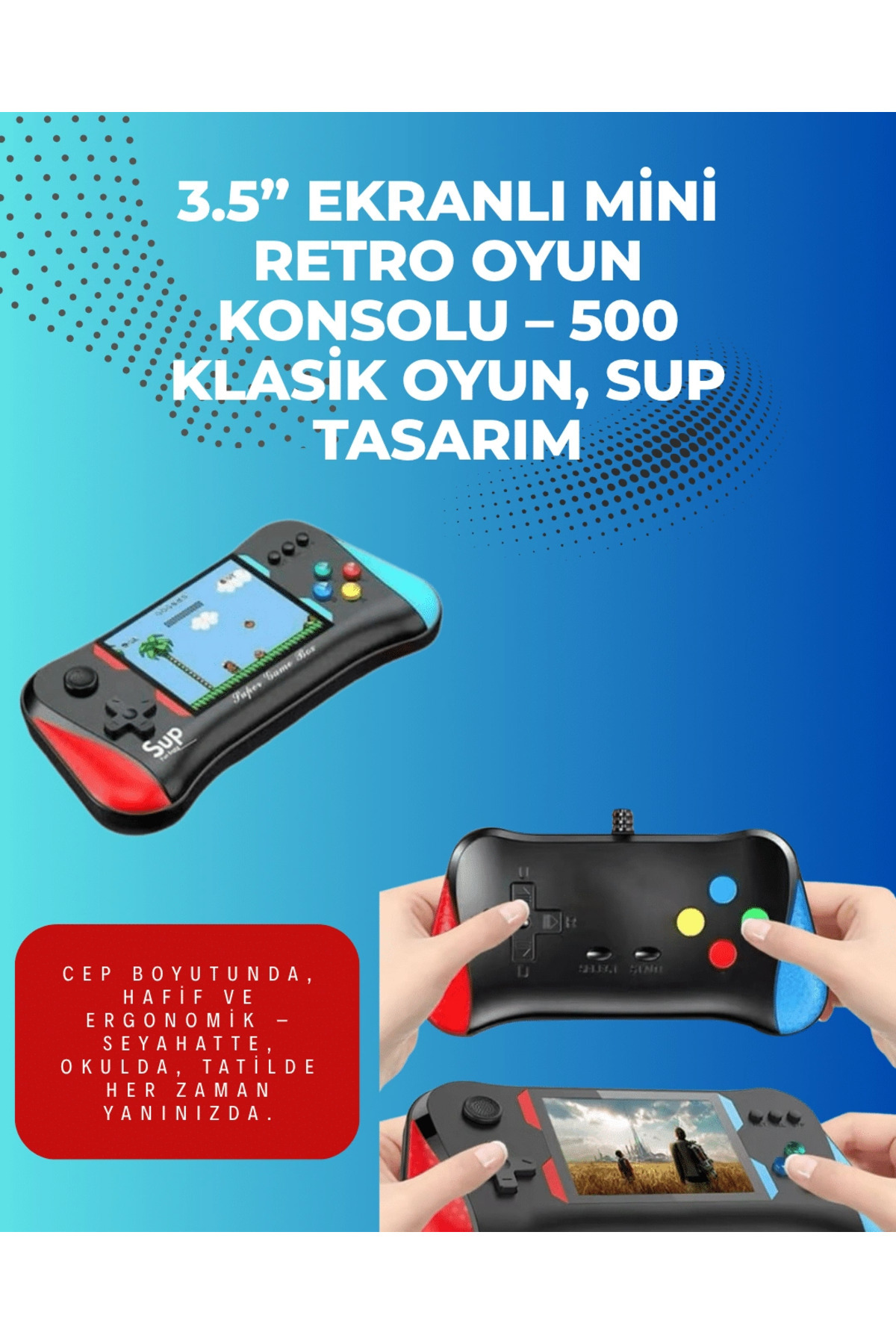 Lisinya BFS 500 Retro Oyunlu Taşınabilir El Konsolu – X7M Modeli