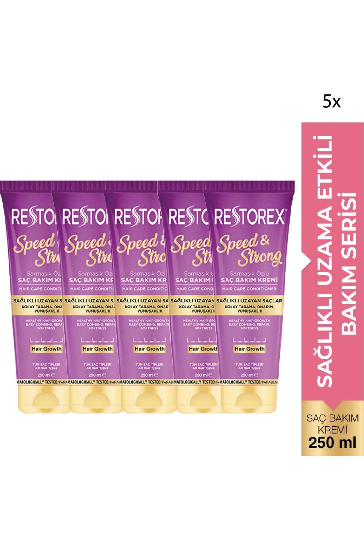 Restorex Sağlıklı Uzama Etkili Sarmaşık Özlü Saç Bakım Kremi 250 ml 5 Adet — 86805126328015A