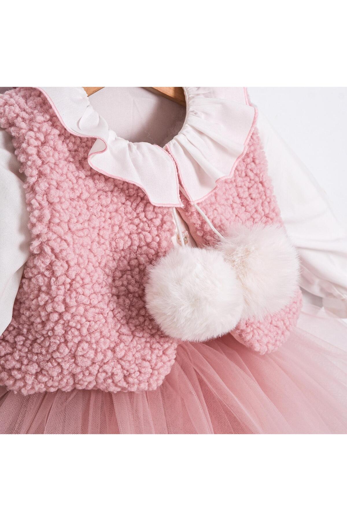 Cumino 3-18 Ay Bolaralı Etekli 3'lü Kışlık Mevsimlik Kız Bebek Takım fotoğrafı 5 (önizleme)