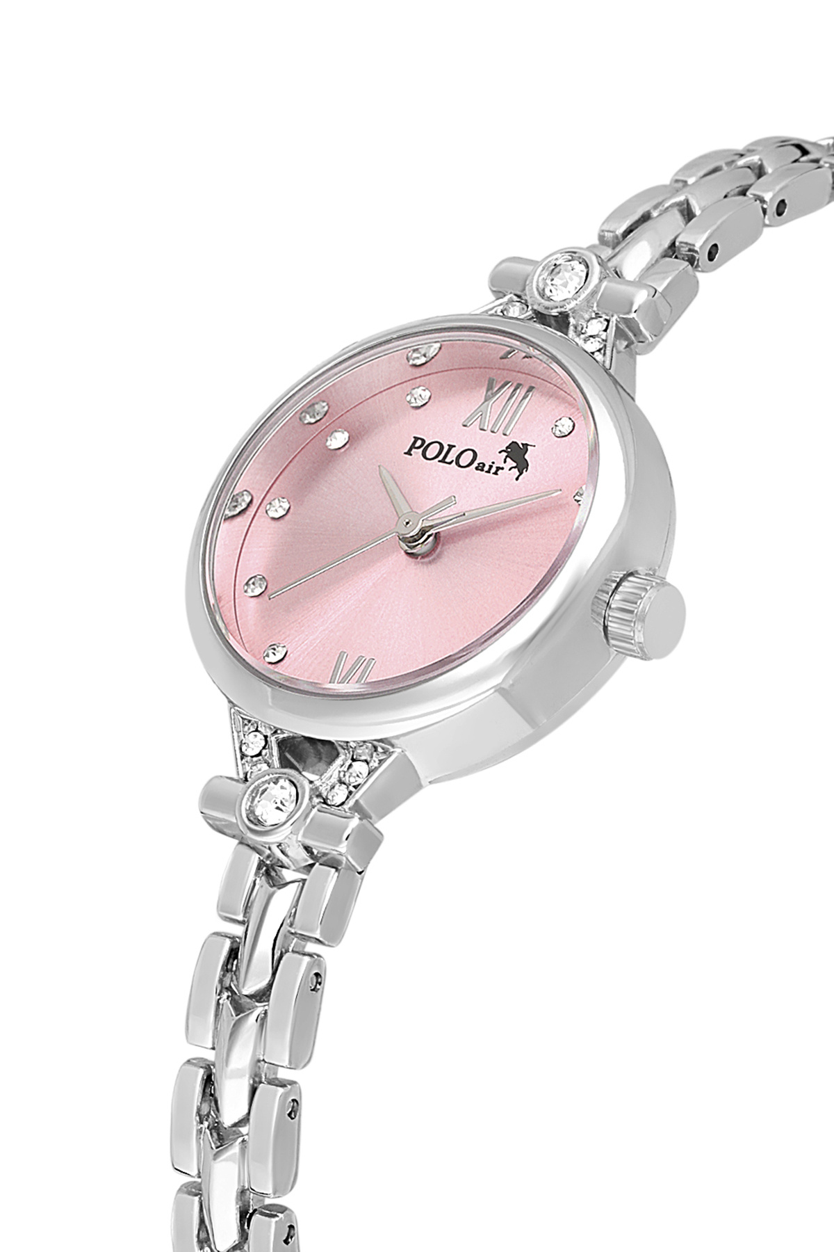 polo air  Zarif Kadın Kol Saati Yıldız Bileklik Kombin Gümüş Pembe Renk PL-1557B3 - Görsel 4