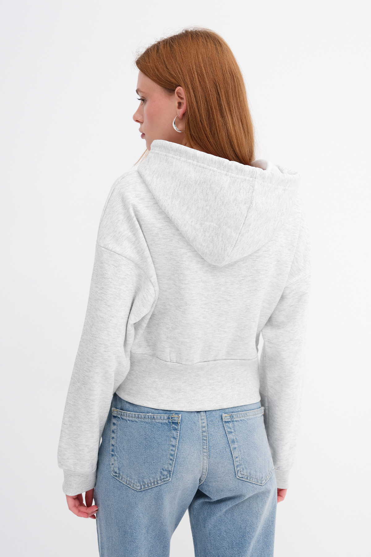 Addax Şardonlu Simli Sweatshirt H12741 görsel 6