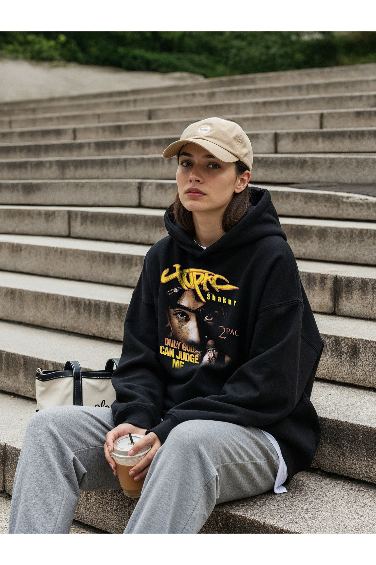 Freak Tshirt Black Tupac Shakur Printed Oversized Hooded Unisex