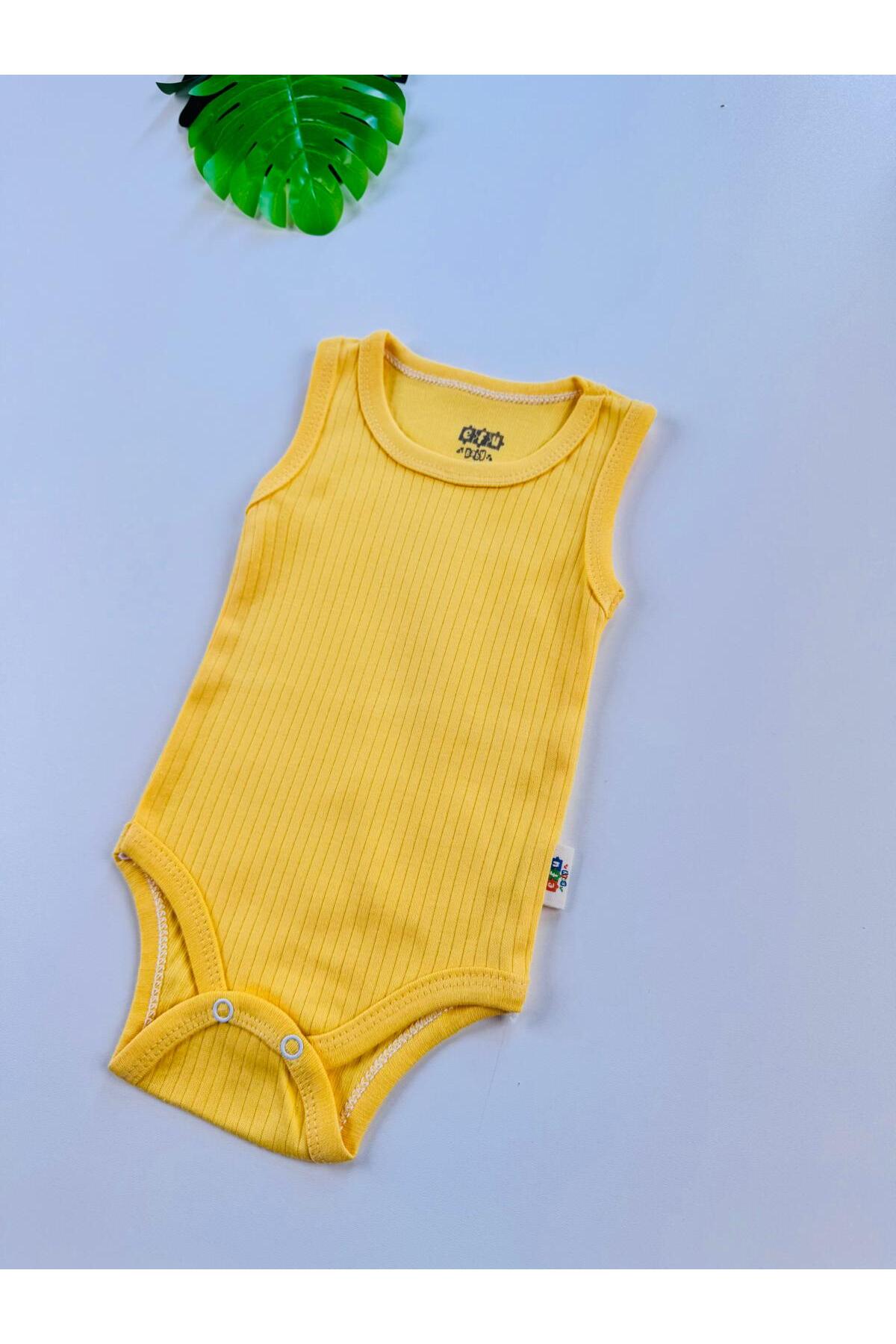 EFU BABY %100 Pamuklu Fitilli Askılı Bebek Atlet Body fotoğrafı 3 (önizleme)