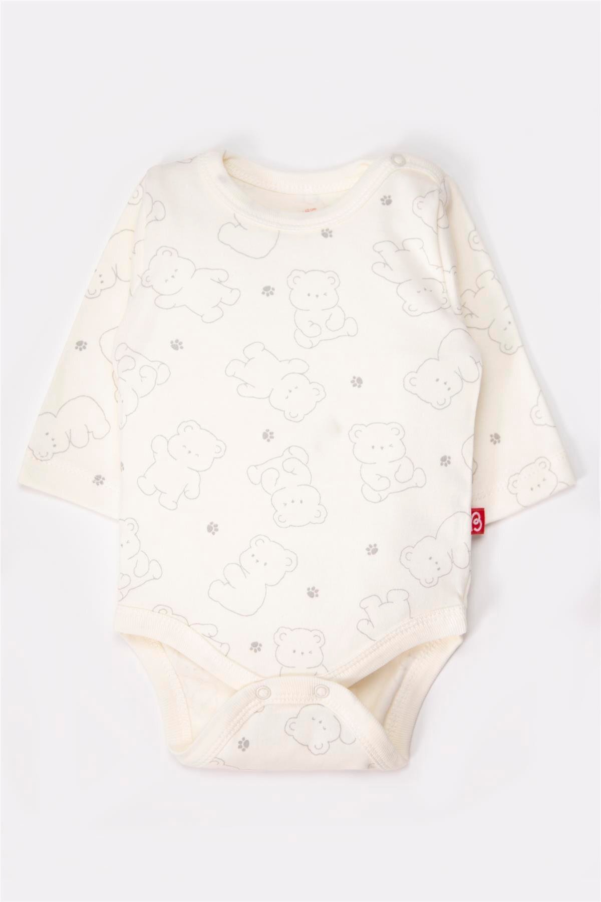 Bebetto UZUN KOLLU BODY 3LÜ (CUTE BEAR) GRİ MELANJ fotoğrafı 3 (önizleme)