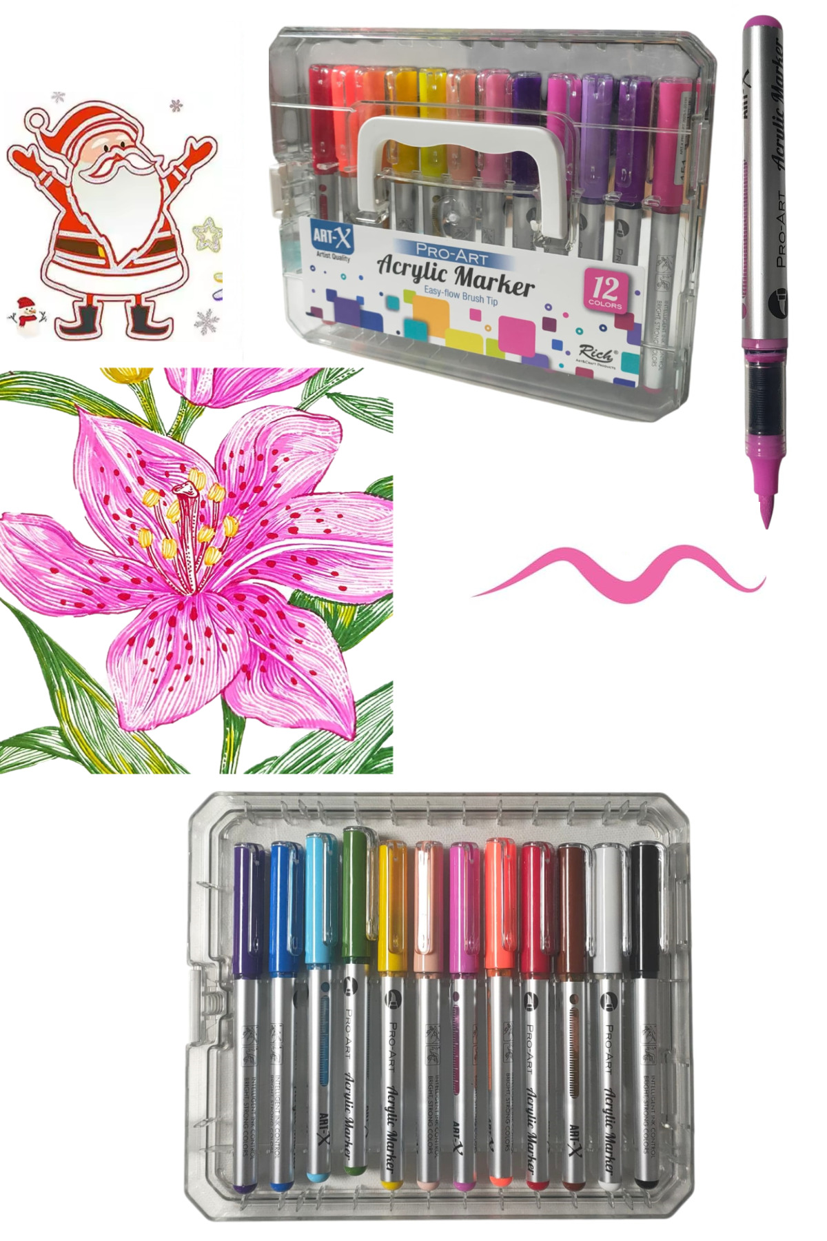 GLANCE Art-x Pro Art Fırça Uçlu Akrilik Marker 12 Li Set - Fiyatı