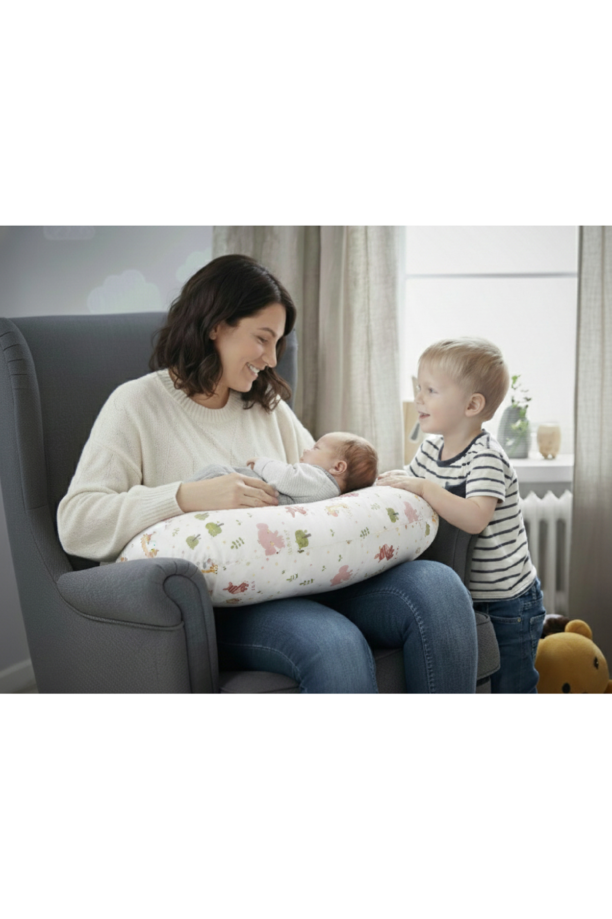 ngn collection Emzirme Yastığı, Yıkanabilir Fermuarlı Büyük Boy Bebek Destek Minderi, %100 Pamuk Hamile Destek fotoğrafı 2 (önizleme)