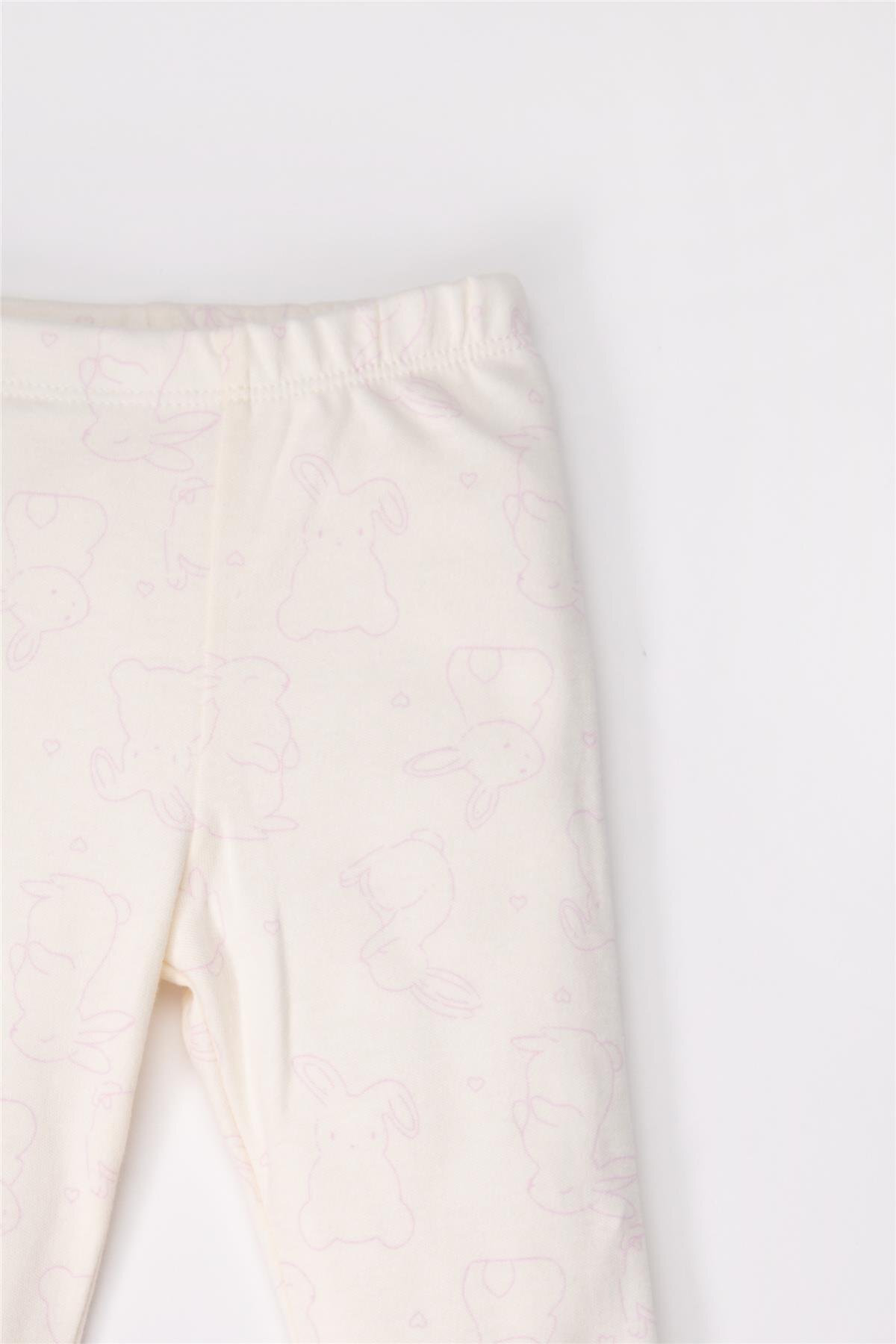 Bebetto İNTERLOK TAYT 2Lİ (CUTE BUNNY) PEMBE fotoğrafı 3 (önizleme)