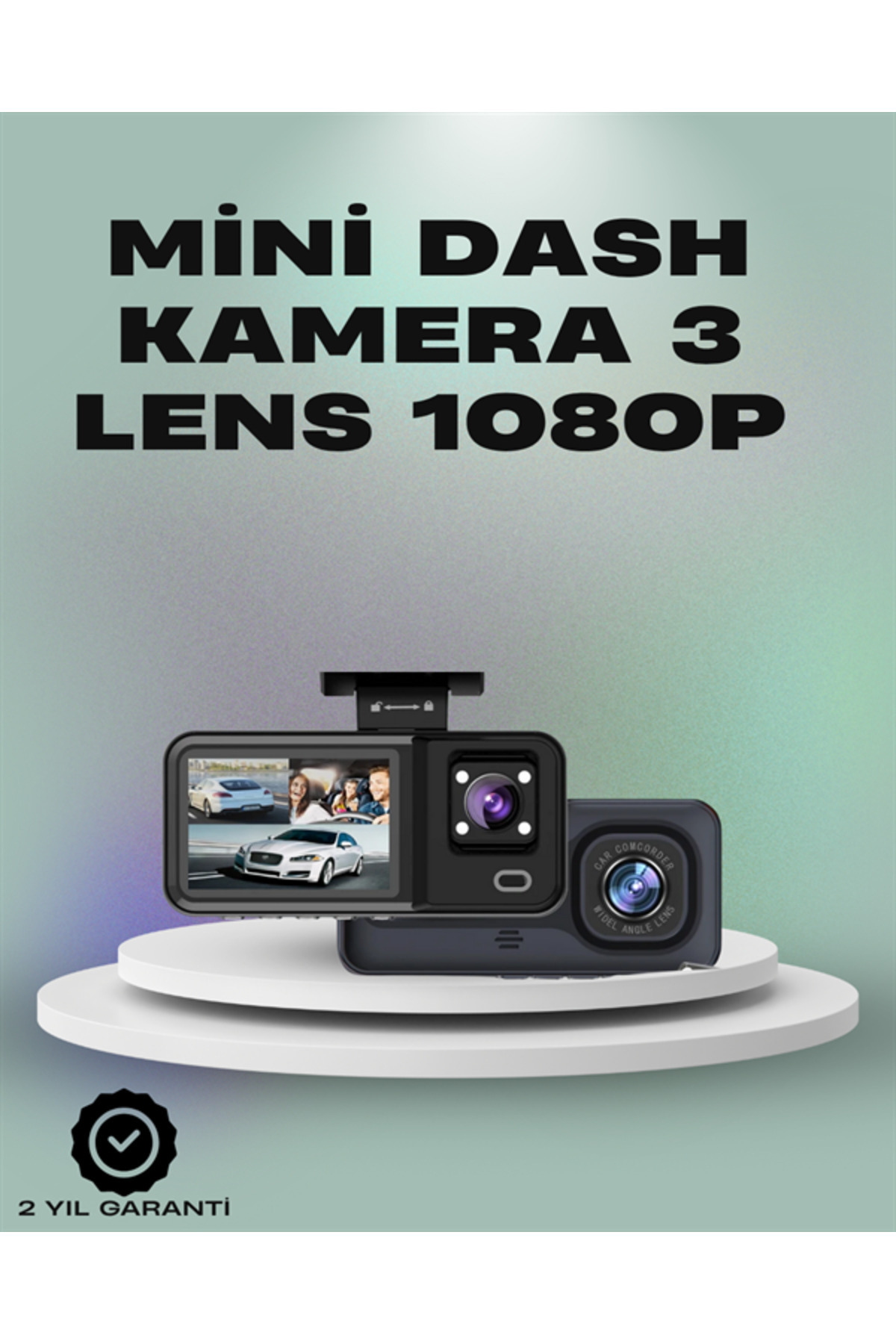 UCUZTEKNO 3 Kanallı Araç Kamerası – Full HD 1080P Kayıt, 2” Ekran, Park Gözetimi Desteği