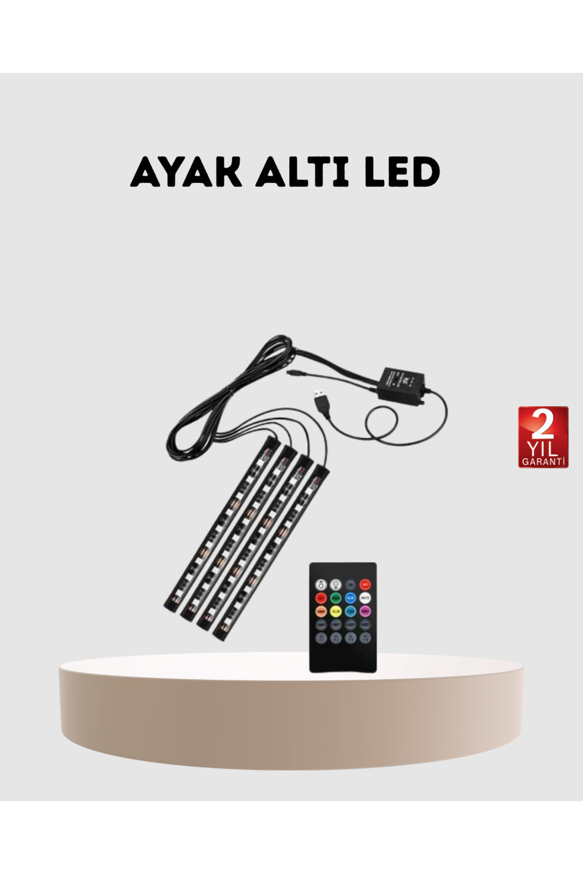 FREEDOM STOREE RGB Araç İçi LED Aydınlatma 12V 48 LED Müzik Kontrollü 4 Şerit Set