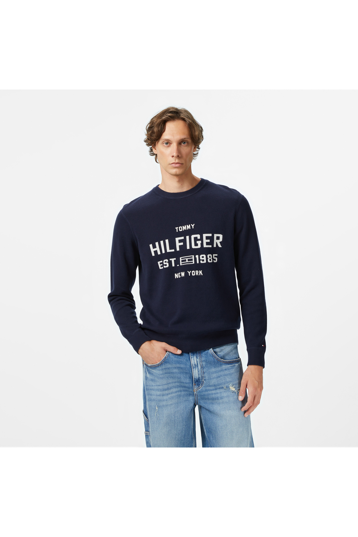 تامی هیلفیگر ژاکت سرمه‌ای مردانه Athleisure Varsity