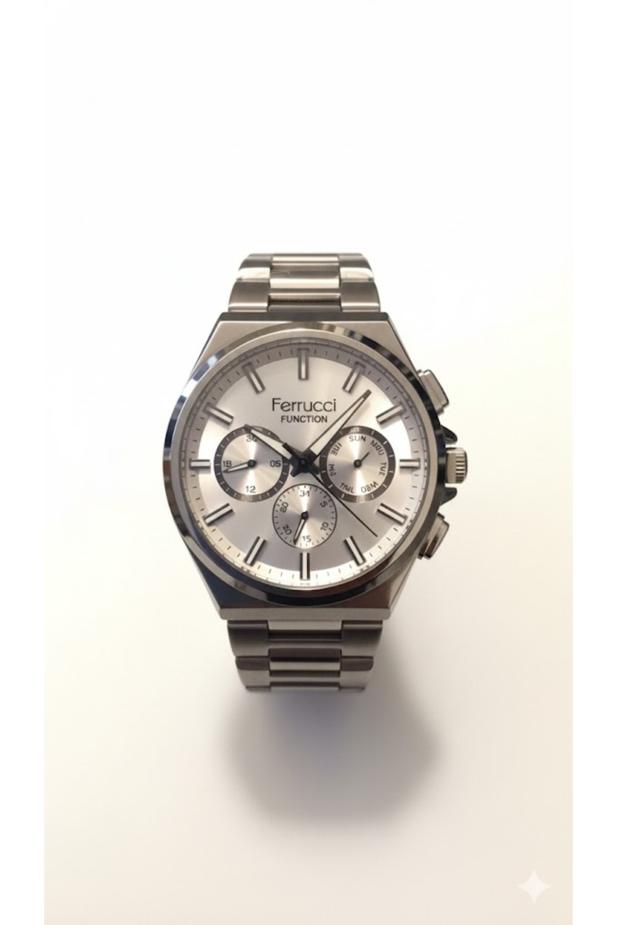 ساعت مچی مردانه نقره‌ای رنگ، صفحه نقره‌ای - بند فلزی شیک، ضمانت ۲ ساله