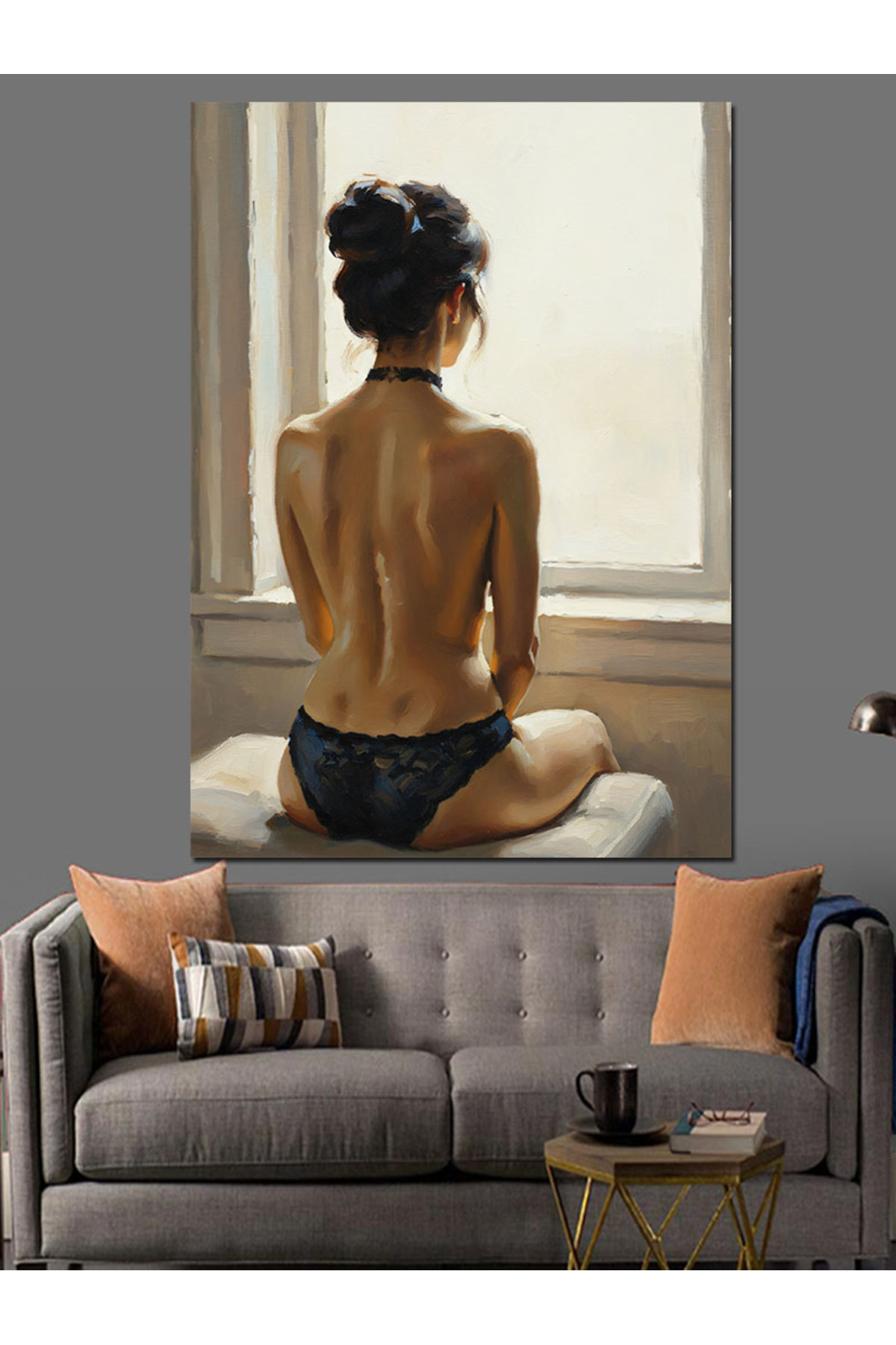 Sırtı Dönük Yüksek kaliteli yağlı boya dokulu Kanvas Canvas Tablo kanvas tablo canvas tablo duvar d