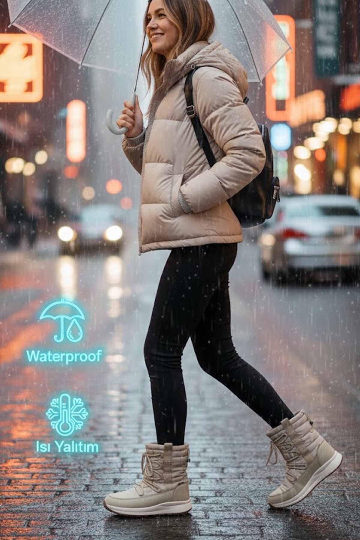 U.S Polo Assn. Women's Waterproof Boots-Boots Beige
