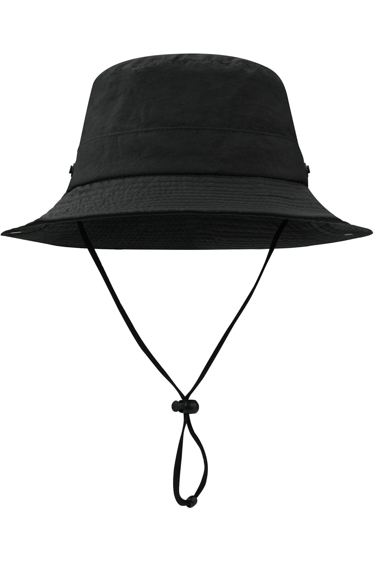 Verahed Yazlık Katlanabilir Geniş Siperlikli Siyah Safari Kovboy Şapkası Unisex Fötr Bucket Balıkçı Şapka görsel 4