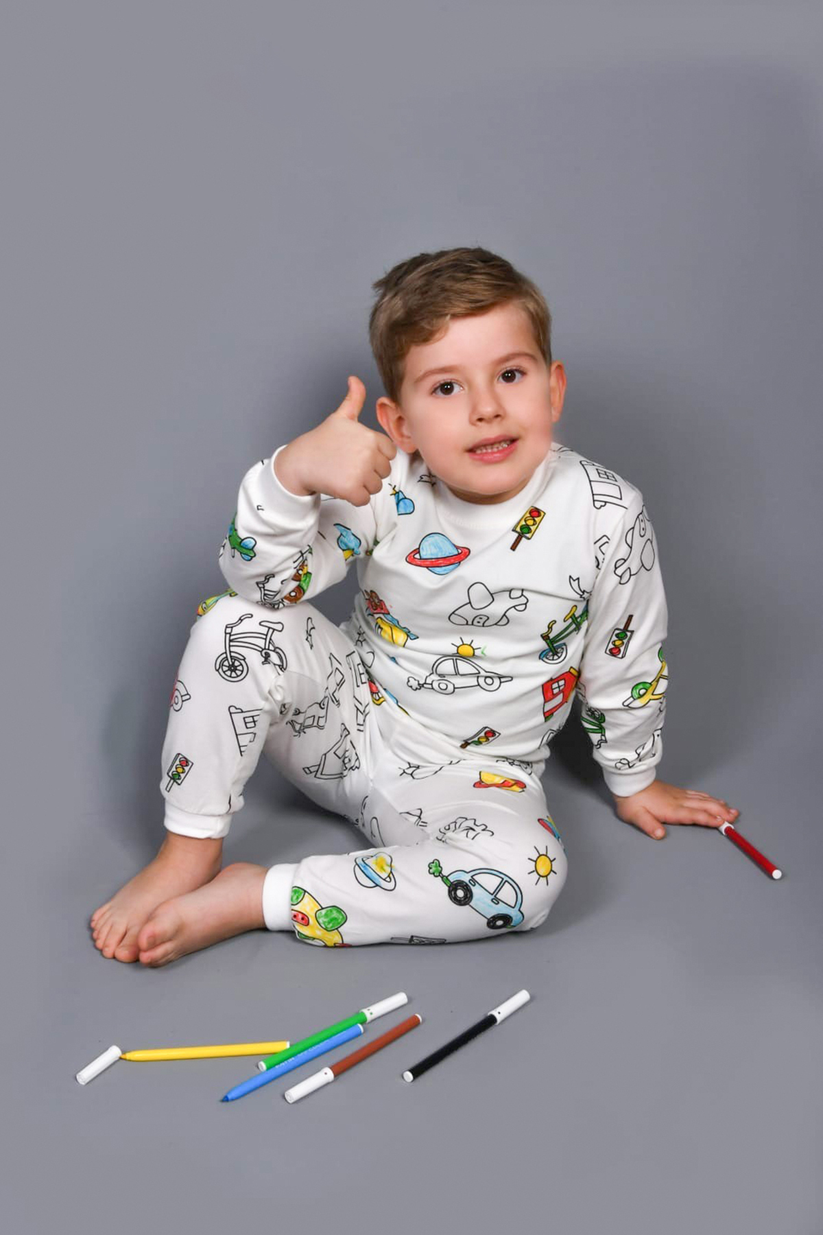 kinderos Boyanabilir Uzun Kollu Çocuk Pijama Takımı - 26K 3090 fotoğrafı 4 (önizleme)