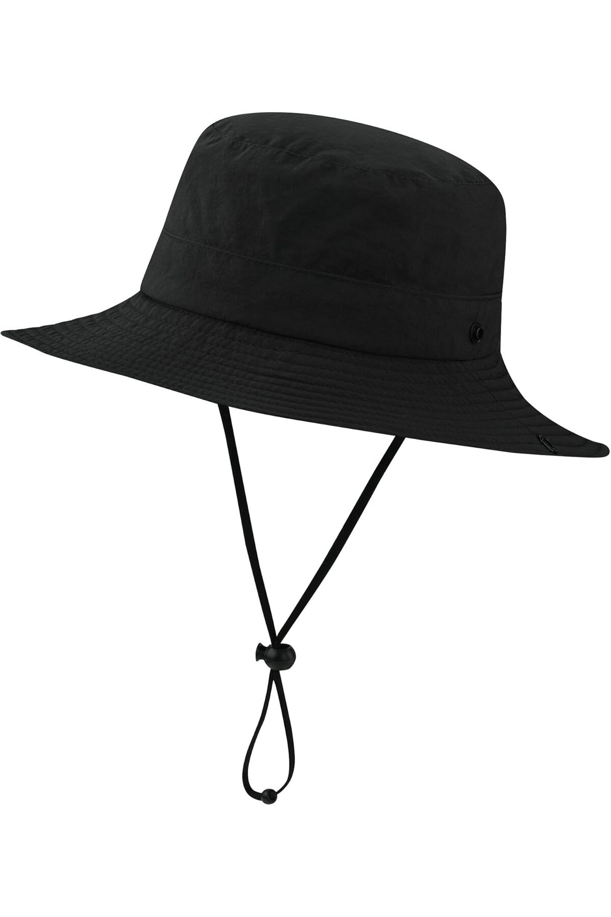 Verahed Yazlık Katlanabilir Geniş Siperlikli Siyah Safari Kovboy Şapkası Unisex Fötr Bucket Balıkçı Şapka görsel 5