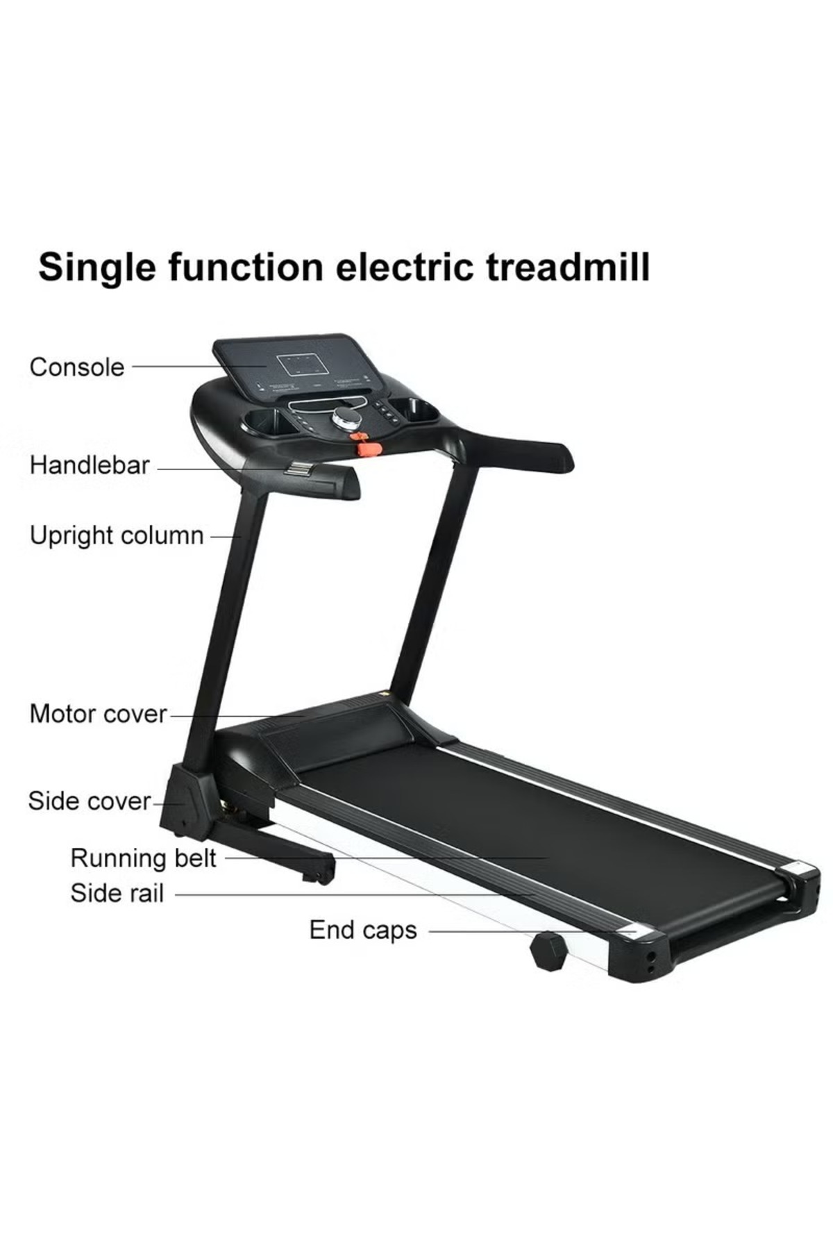 سير جري 4 حصان قابلة للطي تحمل 140 كجم مع بلوتوث ومساحة جري 46×122سم و 3مستويات انحدار,سرعة 16ك,610A