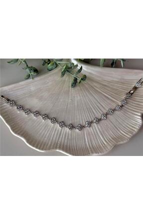 Genel Markalar Silver taşlı ayarlanabilir yonca bileklik