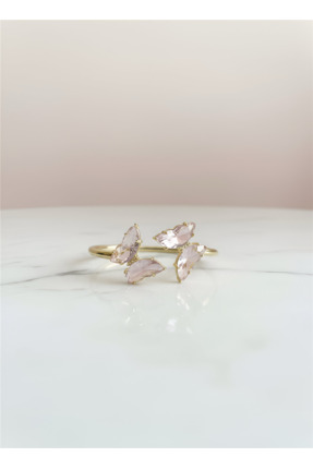 KUMS Pembe kelebek detay kelepçe bileklik