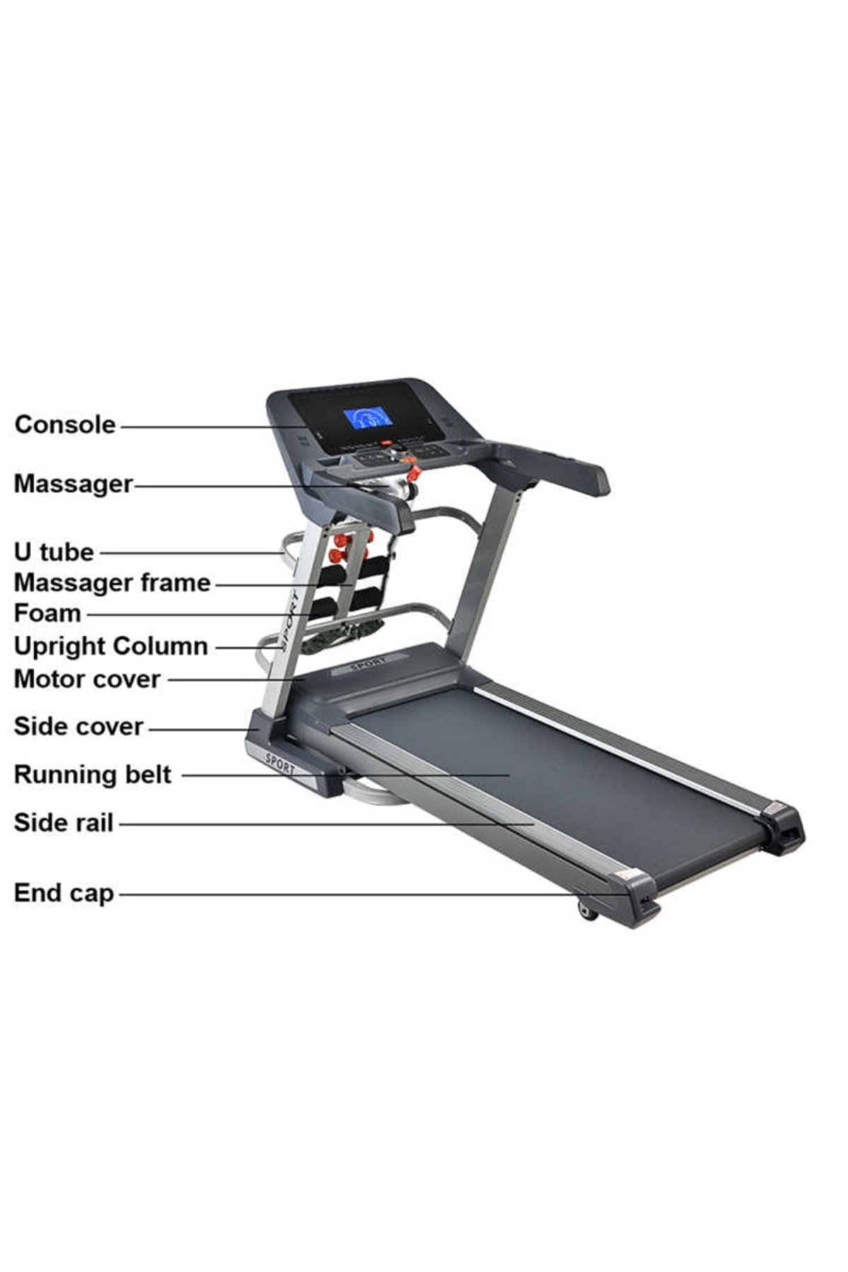 سير جري مع شاشة للسرعة،المسافة،الوقت، النبض،السعرات الحرارية,بقوة 4 حصان ميل 20% تحمل 160كجم 680s-D