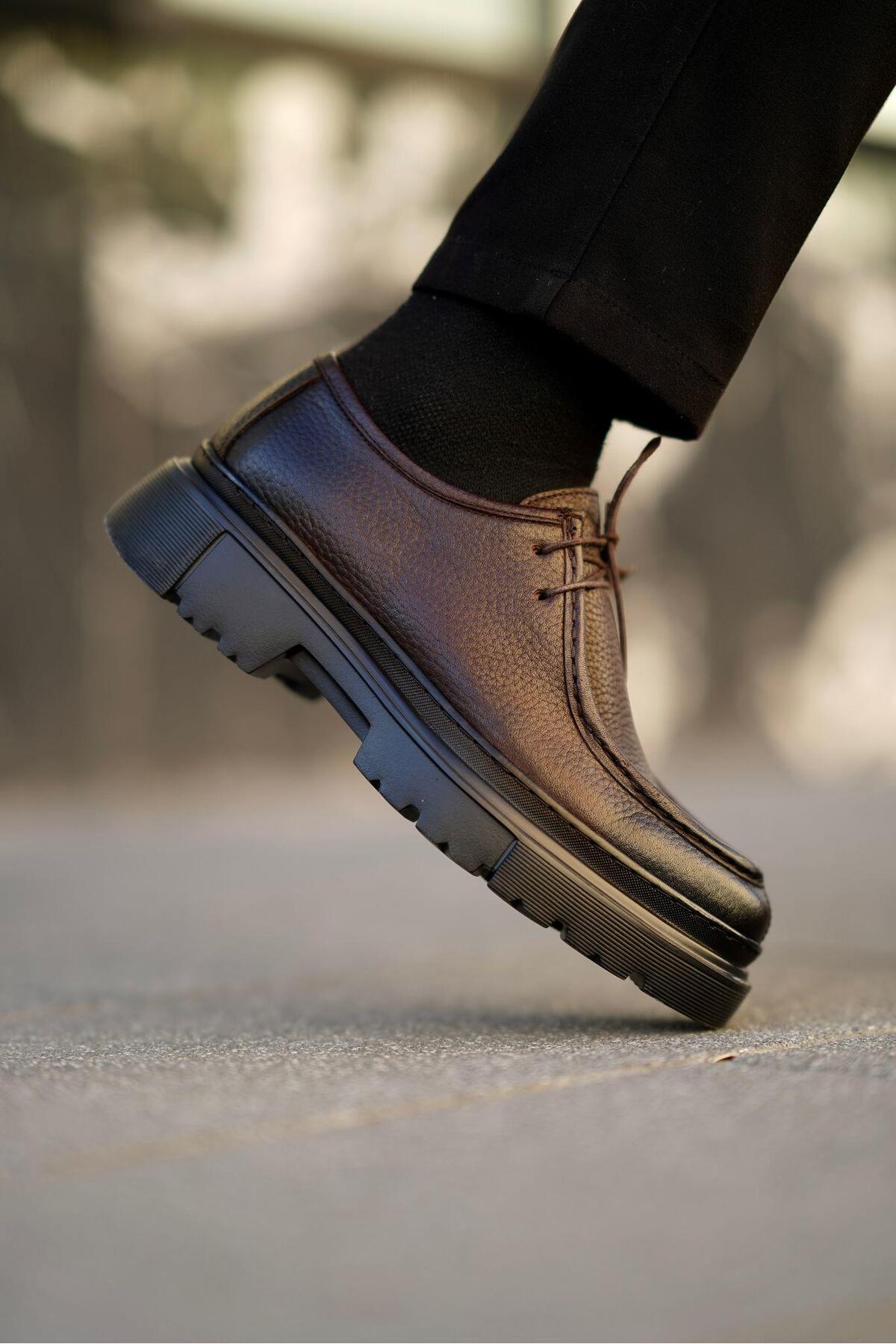 Ahmed Hamdi Bey  Mateo Kahverengi Erkek Deri Ayakkabı - Görsel 7