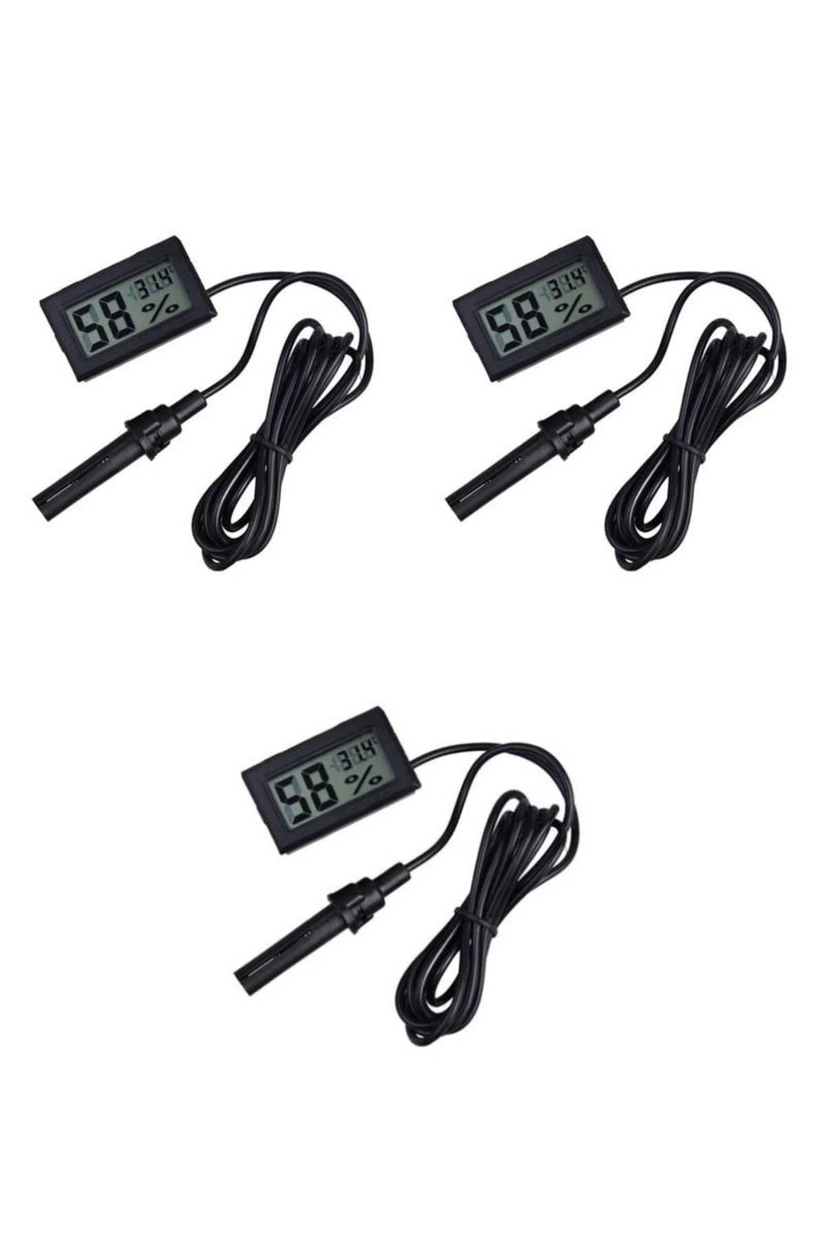 Epilons 3 Adet Dijital Ekran Sıcaklık Ve Nem Ölçer - Termometre Higrometre Kuluçka