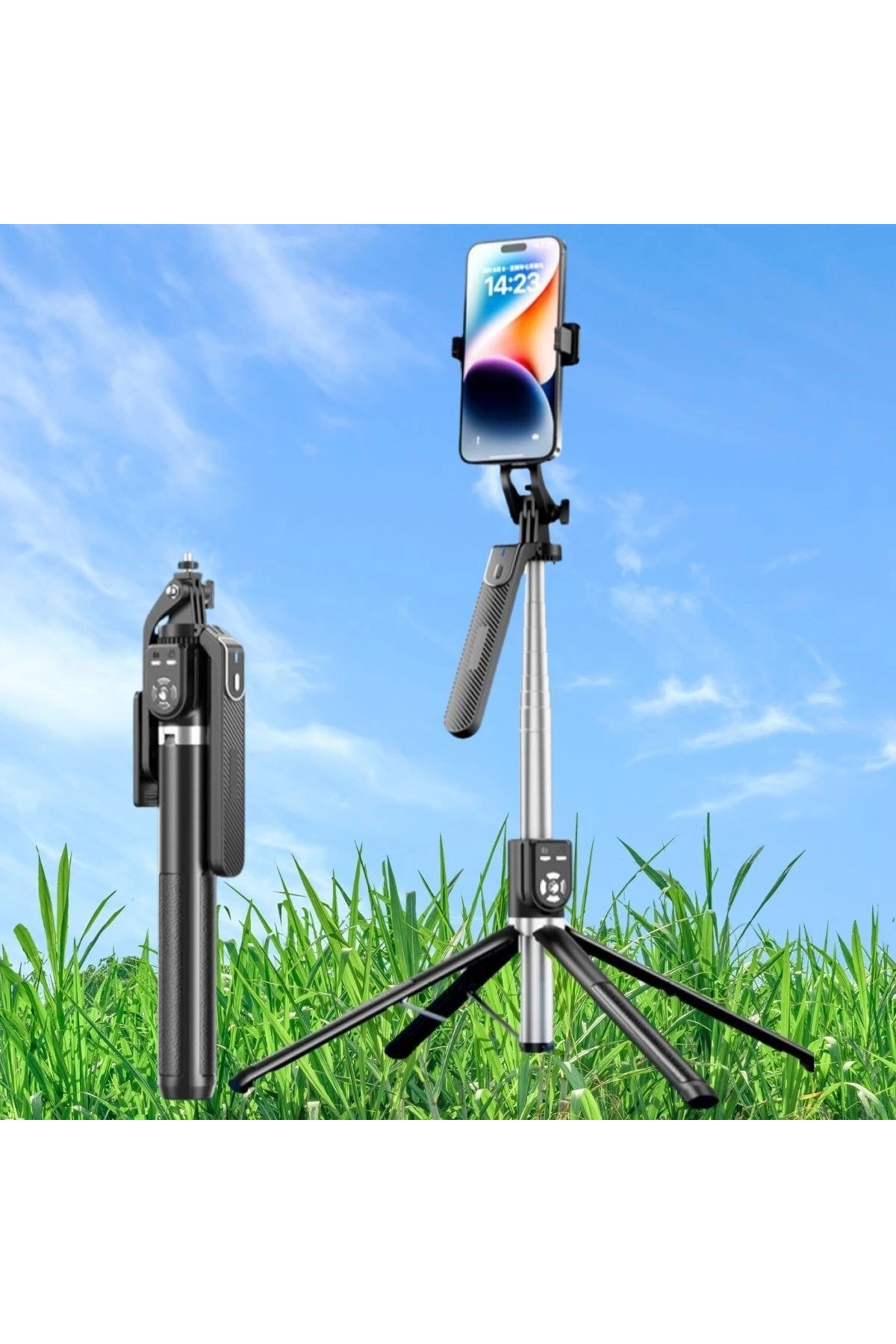 Epilons Kumandalı 360 Derece Dönebilen Cep Telefonu Ve Kamera Tripodu 2.2m Uzayabilen Selfie Çubuğu