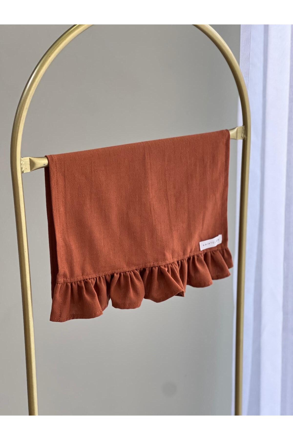 KaiAtelier Terra Keten Fırfırlı Fırın Örtüsü / Kurulama Bezi