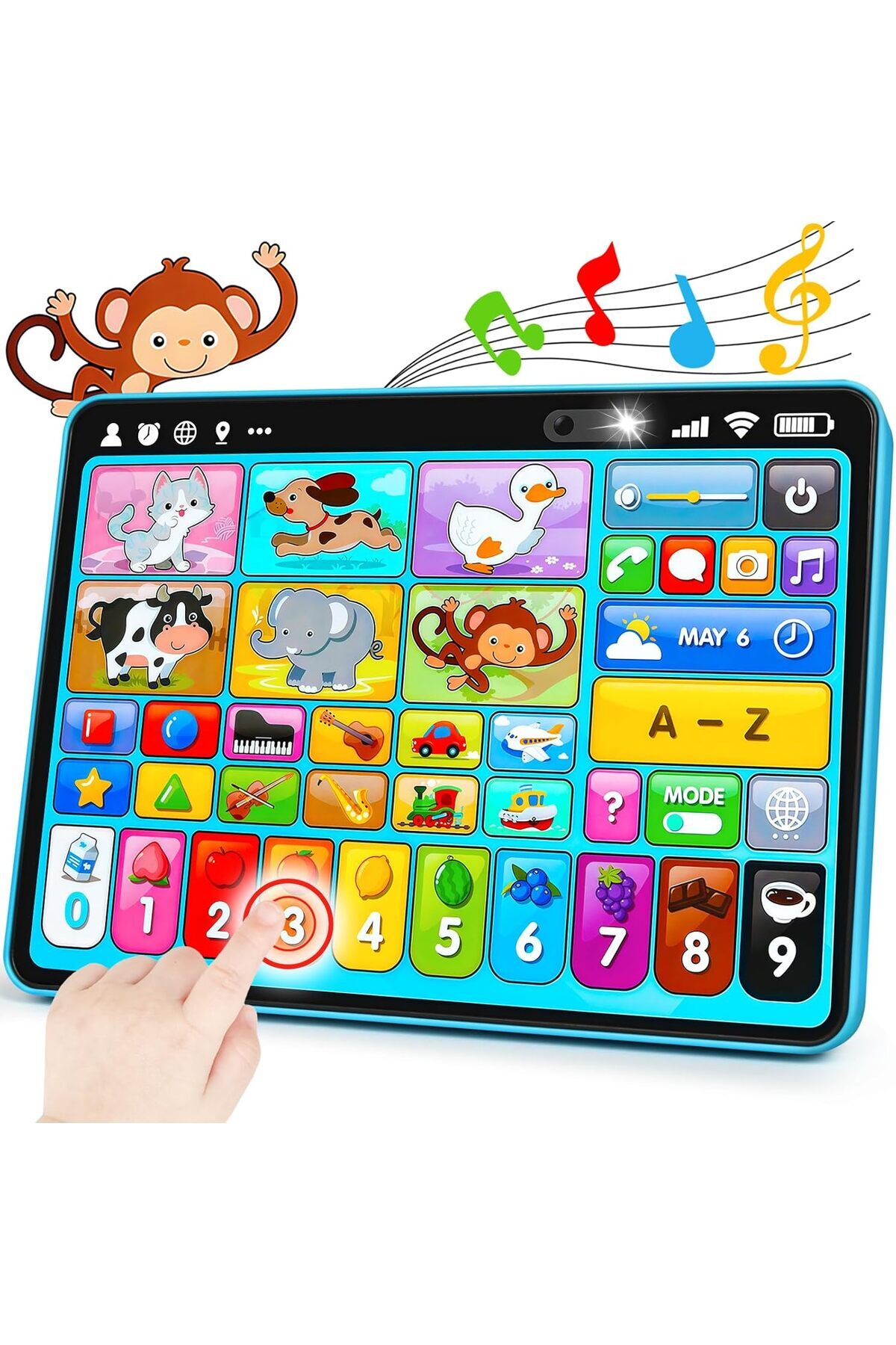 Picodino Tabletă educațională pentru copii 1-3 ani – Jucărie muzicală cu sunete și lumini, 39 de funcții