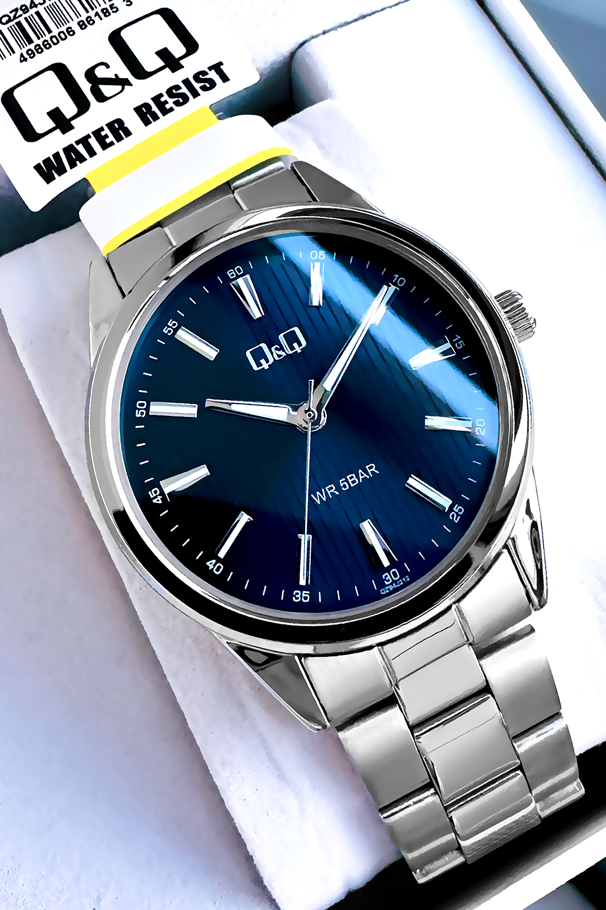 Q&Q  Orijinal Quartz Erkek Kol Saati Gümüş Renk Çelik Kordon 5 ATM Su Geçirmez - QQE2001C6