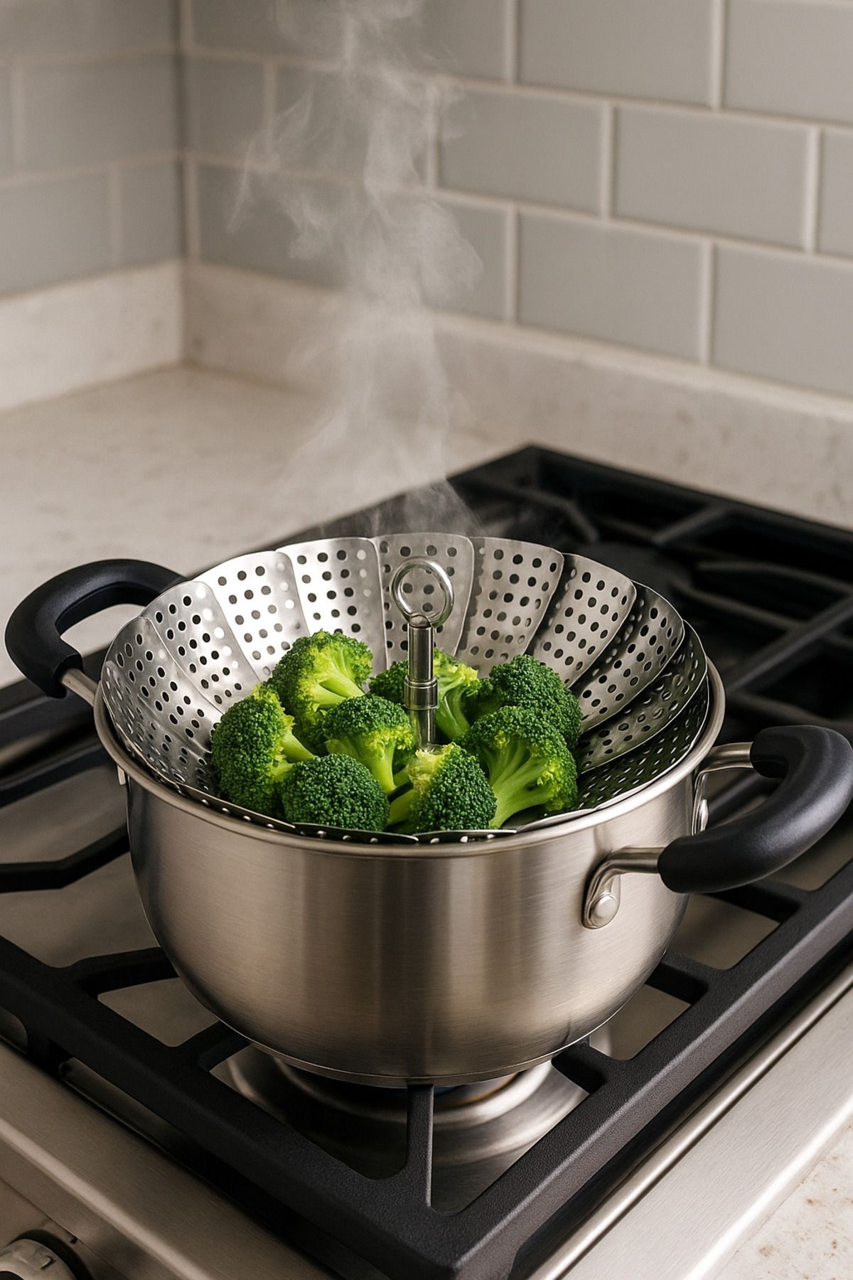 AKDAG HOME Paslanmaz Çelik Buharda Sebze Haşlama Sepeti Haşlama Aparatı