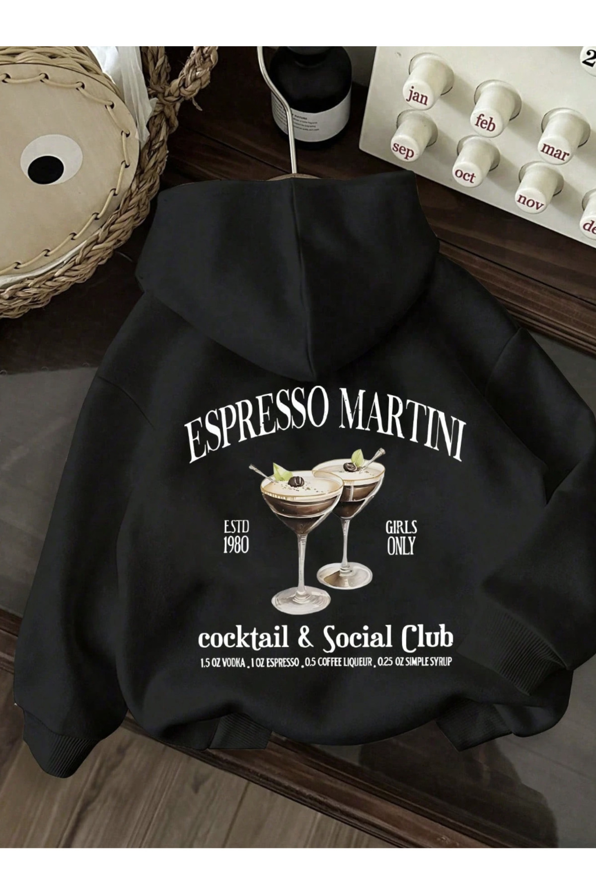 Unisex Erkek/Kadın Renkli EXPRESSO Özel Baskılı Pamuklu Oversize Kapüşonlu Sweatshirt — مشکی EXPRESSO-SWEAT-KAPÜŞONLU-COHERENT- — تصویر 3 از 5
