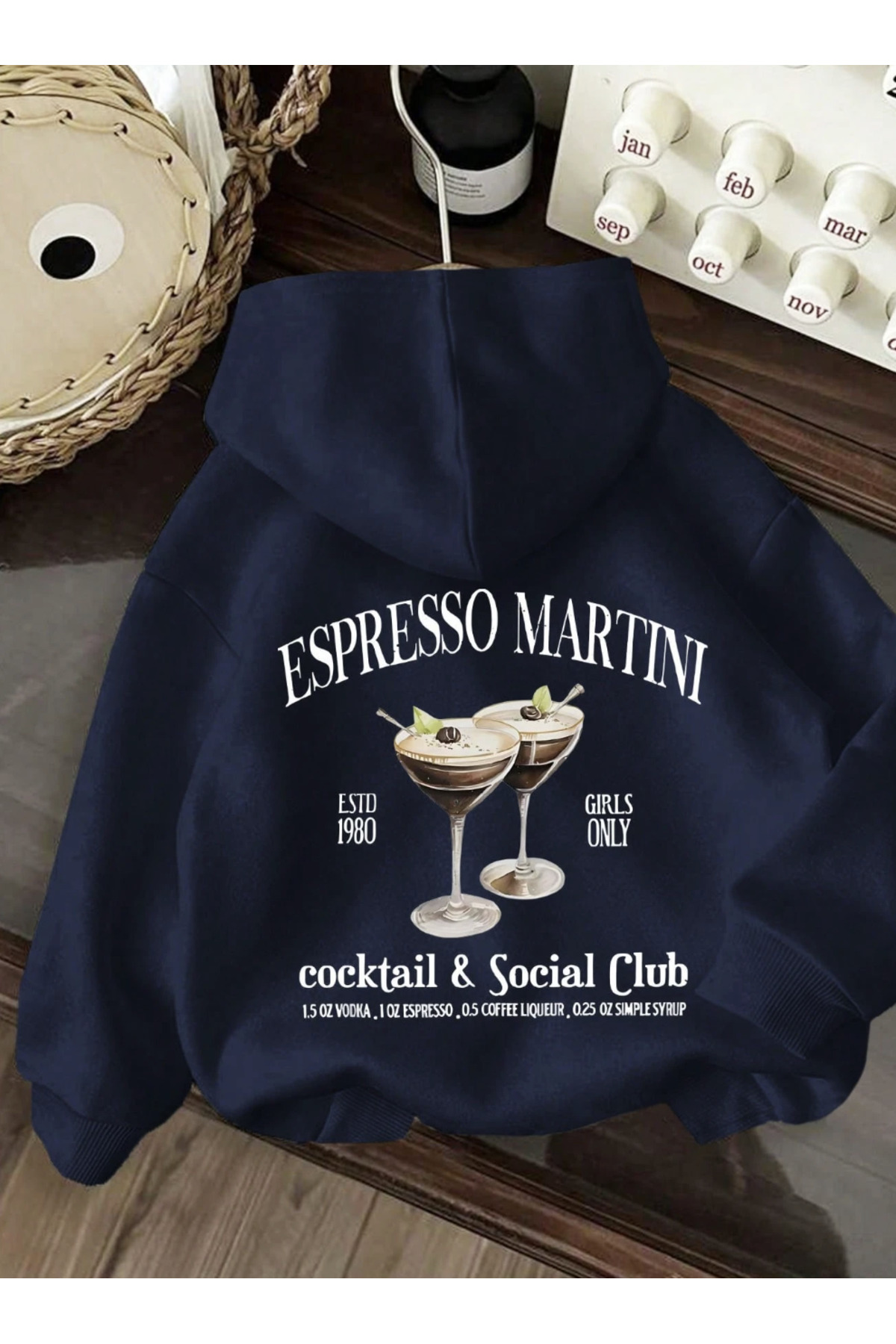 COHERENT Unisex Erkek/Kadın Renkli EXPRESSO Özel Baskılı Pamuklu Oversize Kapüşonlu Sweatshirt görsel 3