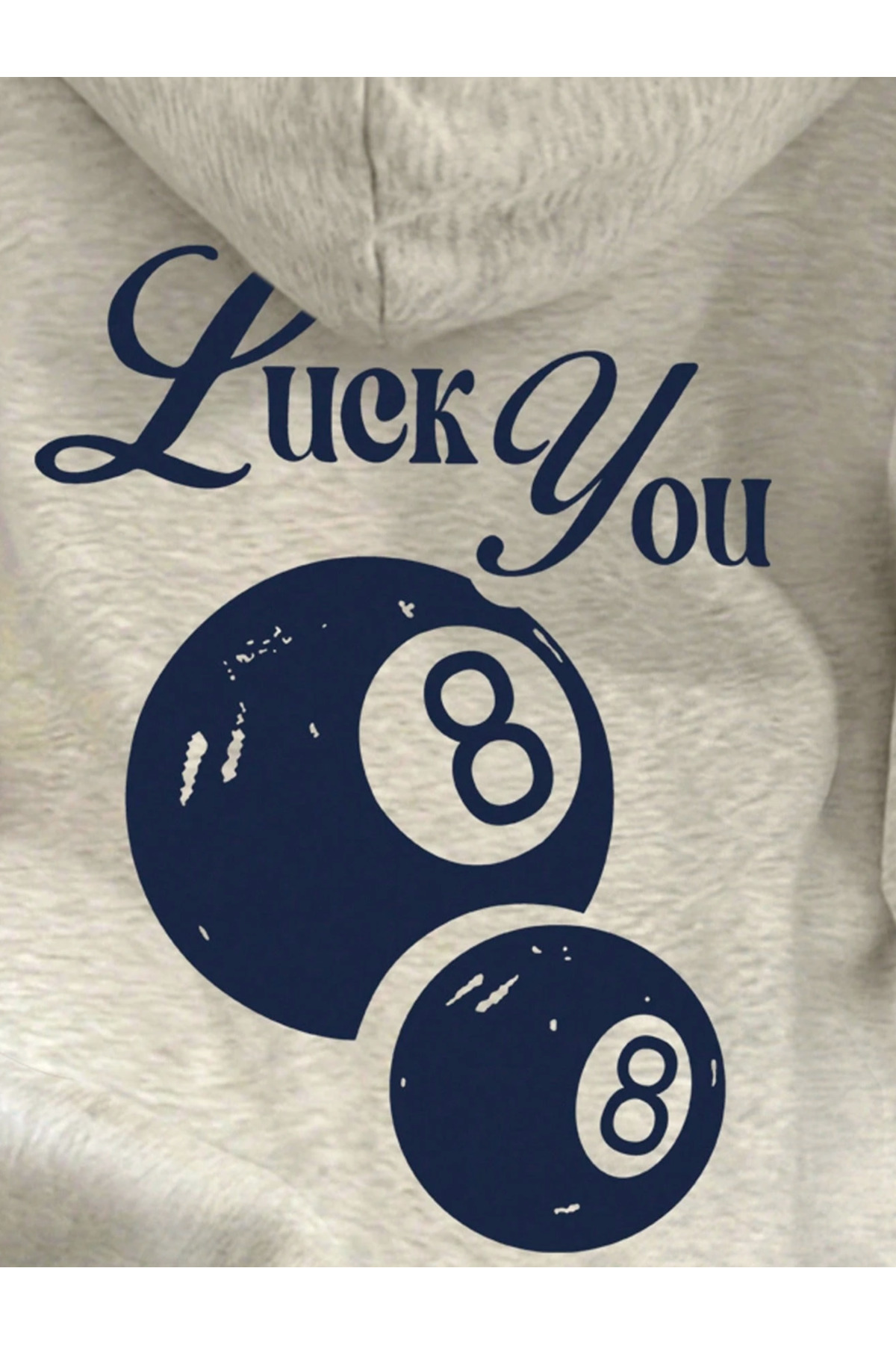 COHERENT  Unisex Erkek/Kadın Renkli Özel Baskılı LUCKYOU Pamuklu Oversize Kapüşonlu Sweatshirt - Görsel 2