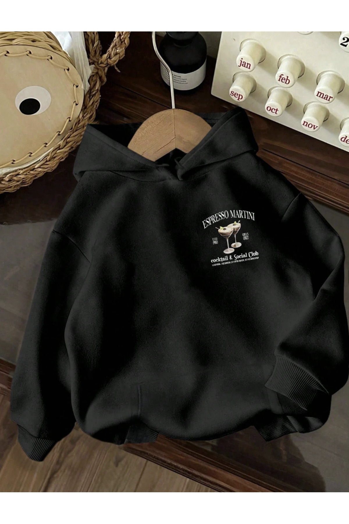 Unisex Erkek/Kadın Renkli EXPRESSO Özel Baskılı Pamuklu Oversize Kapüşonlu Sweatshirt — مشکی EXPRESSO-SWEAT-KAPÜŞONLU-COHERENT- — تصویر 2 از 5