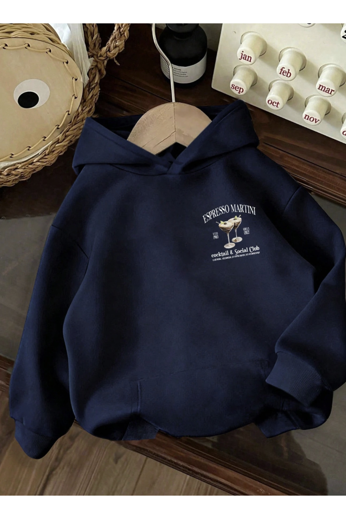 COHERENT Unisex Erkek/Kadın Renkli EXPRESSO Özel Baskılı Pamuklu Oversize Kapüşonlu Sweatshirt görsel 2