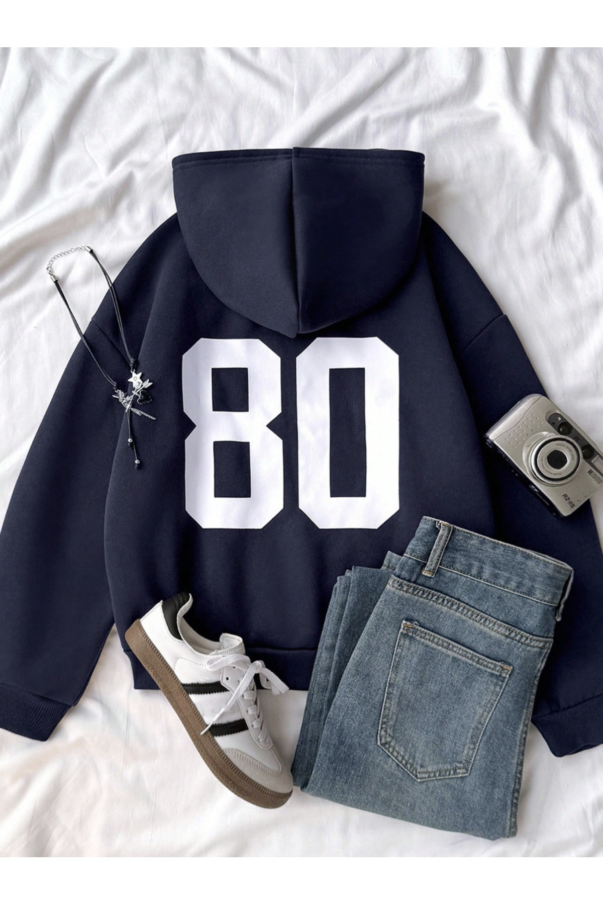 COHERENT “Yeni Sezon - Unisex Erkek/Kadın Renkli 80 Özel Baskılı Pamuklu Oversize Kapüşonlu Sweatshirt