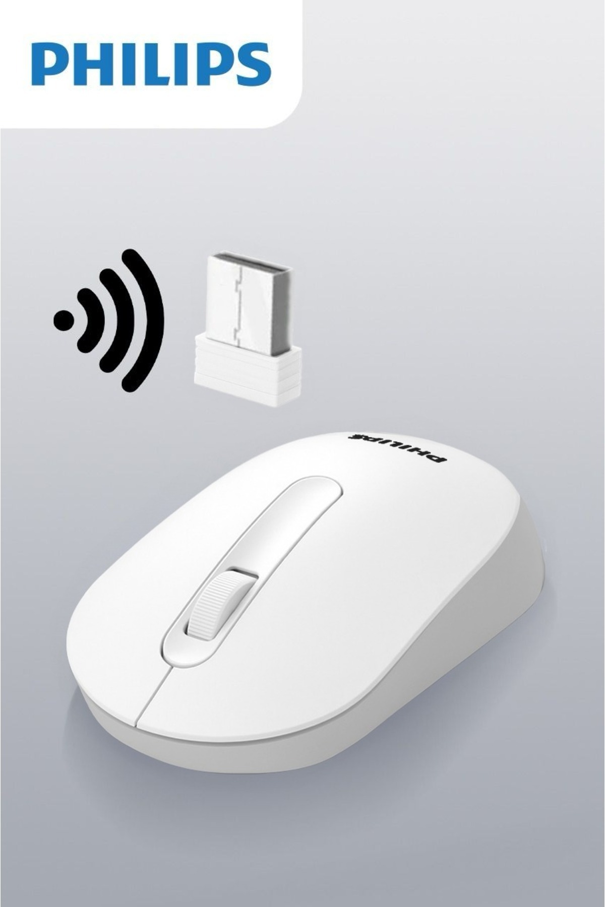 Philips M402 ( Sesli Tuşlu ) Kablosuz Mouse Beyaz Renk ( Usb Alıcılı ) SPK7402