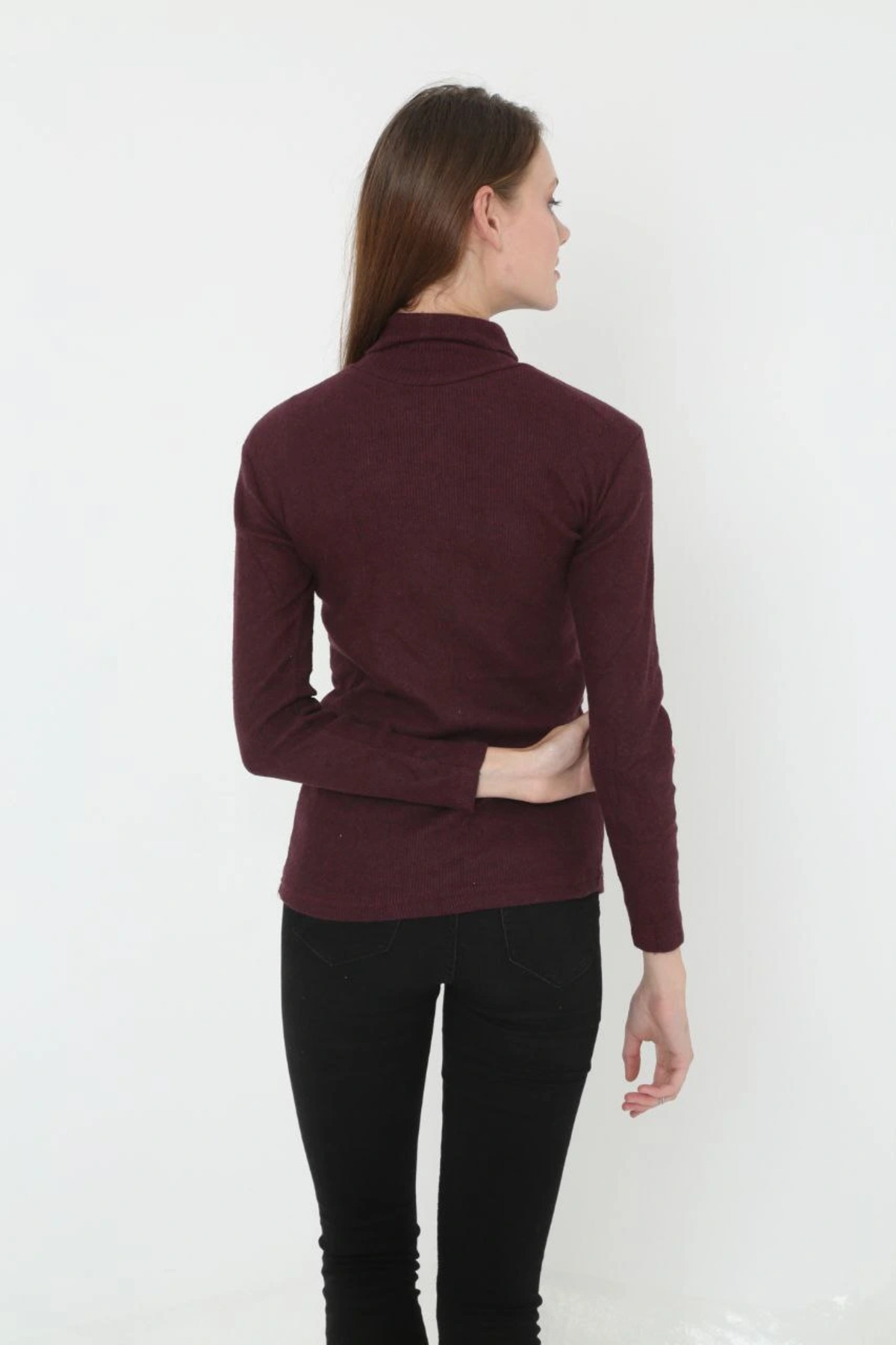 pilelistore Tam Boğazlı Fitilli Likrali Koşkorse Badi - Bordo fotoğrafı 2 (önizleme)