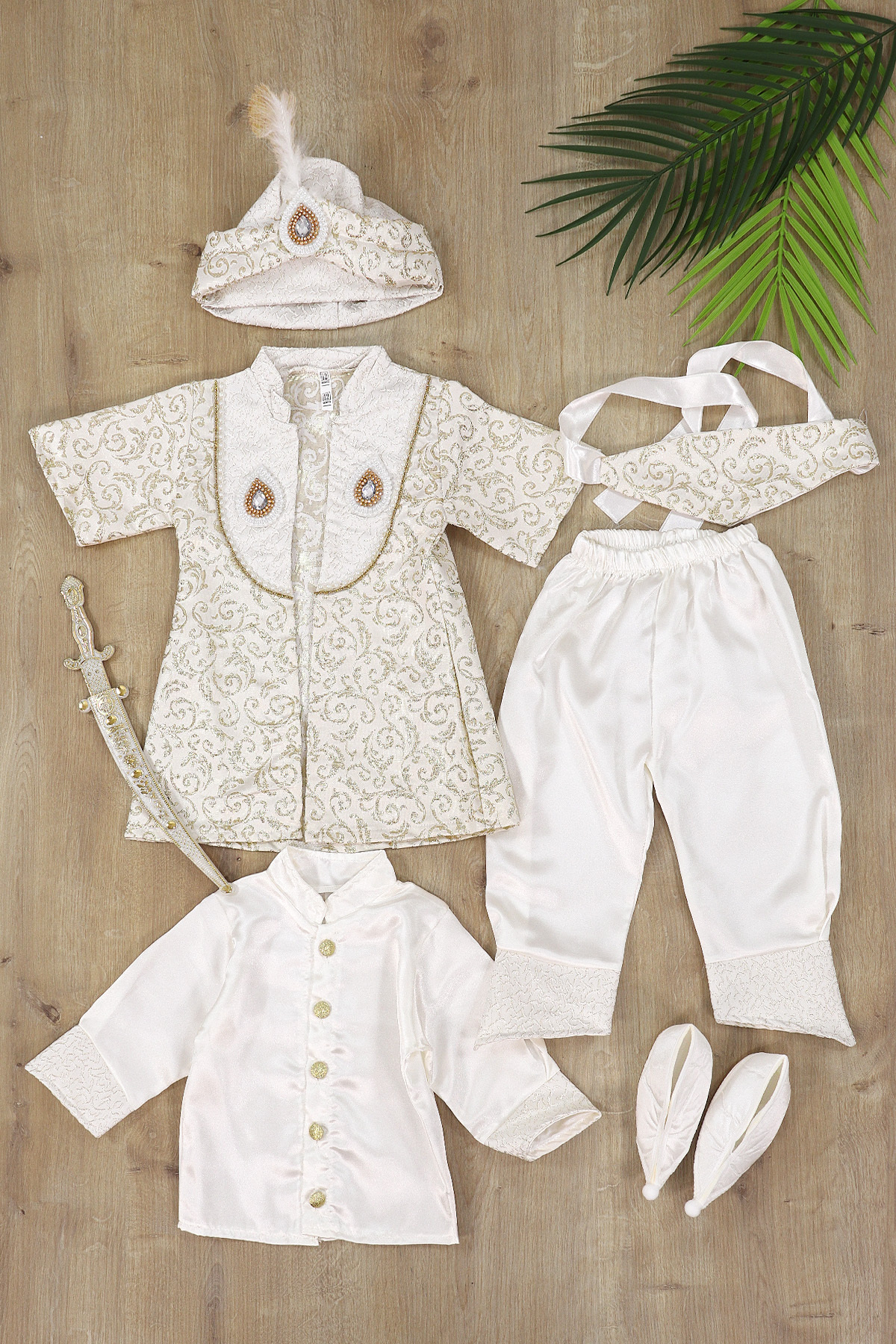 Sitilin Erkek Bebek Şehzade Mevlit Takımı Kaftanlı Lüks Hastane Çıkışı Mevlütlük Hediye Seti STL7121 fotoğrafı 5 (önizleme)