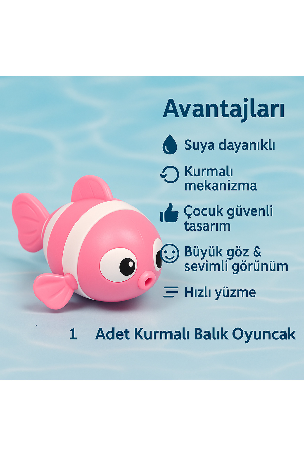 MİNGODAN Banyo Oyuncağı Yüzen Balık Kurmalı Suya Dayanıklı Eğlenceli Yüzme Oyuncağı fotoğrafı 5 (önizleme)