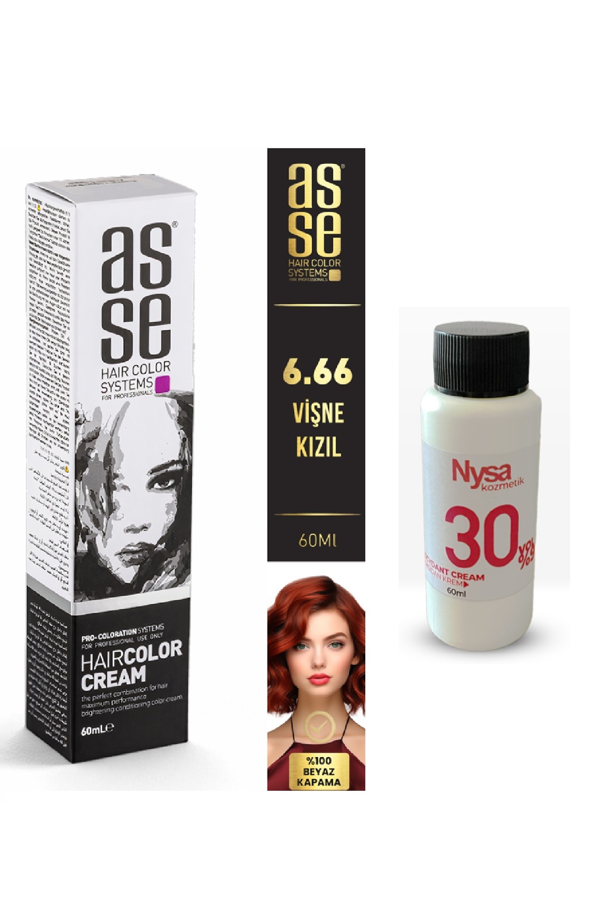 asse 6.66 Şarap Kızıl + Nysa Oksidan Krem 30 Volume (%9) 60 ml - Fiyatı ...