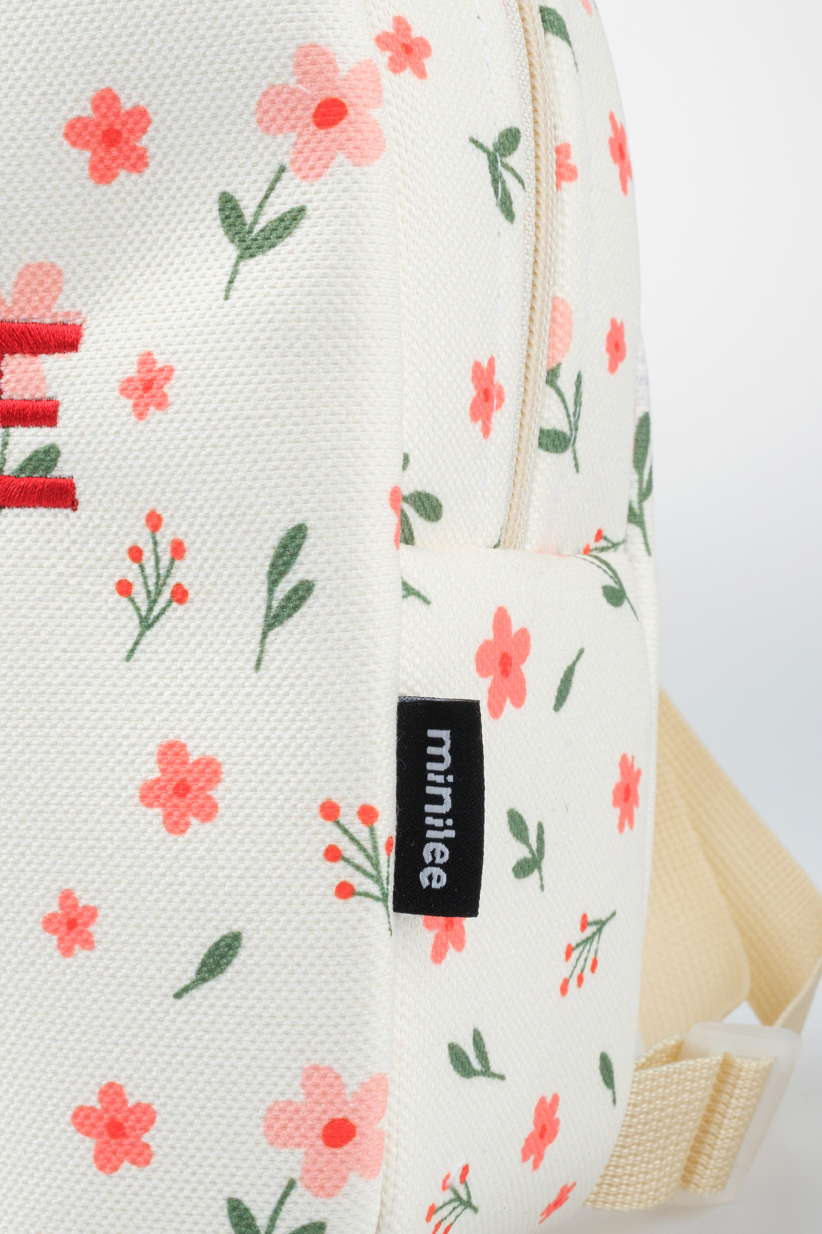 Minilee  Minik Çiçekler – Çiçek Desenli Anaokulu Kreş Çocuk Çantası Kişiye Özel Nakışlı - Görsel 9