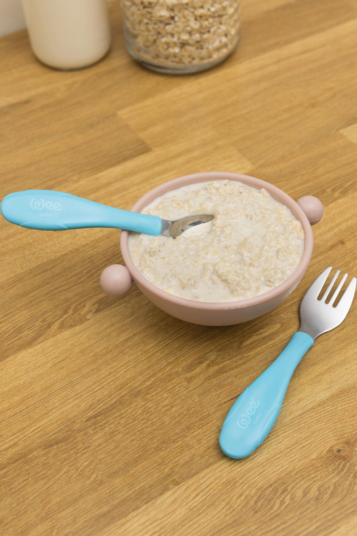 Wee Baby Süper Vakumlu Tabak ve Çelik Kaşık Çatal Seti Erkek fotoğrafı 5 (önizleme)