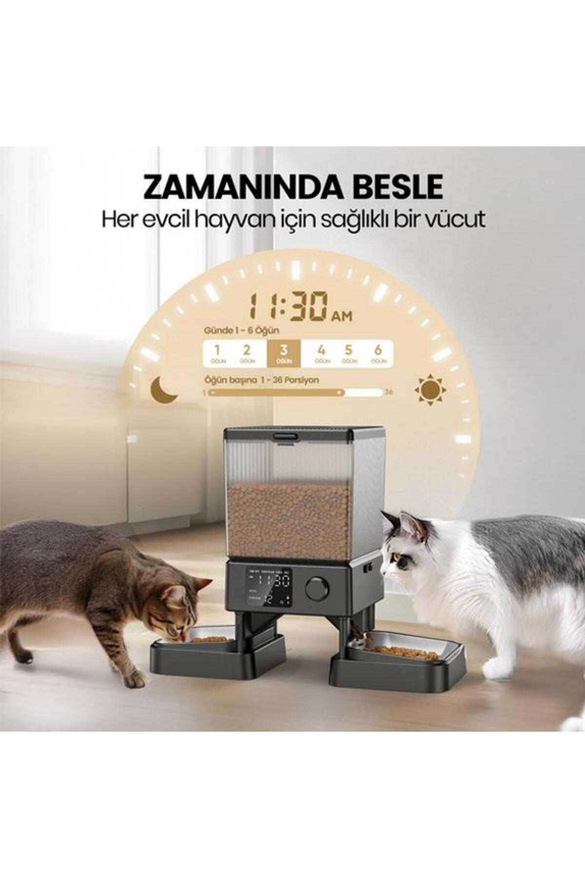 oneisall PFD-002 5 L Zaman Ayarlı Kedi ve Köpekler için İkili Otomatik Mama Kabı fotoğrafı 6 (önizleme)